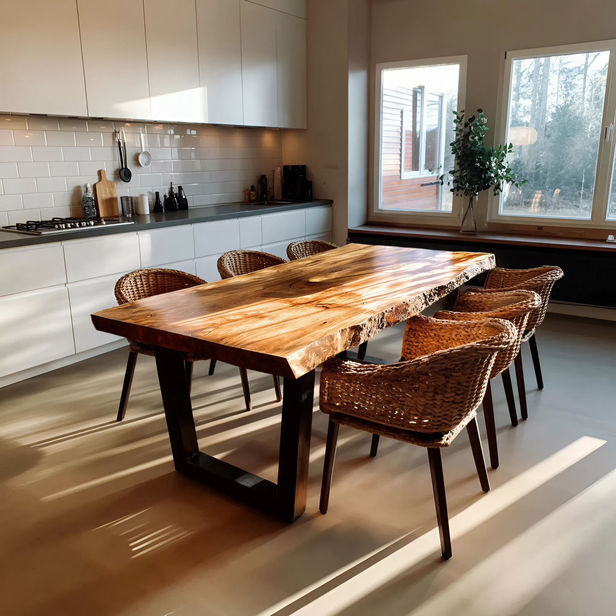 Furniture Decor Handcrafted Live Edge Dining Table Organic SILDTTRDN025
