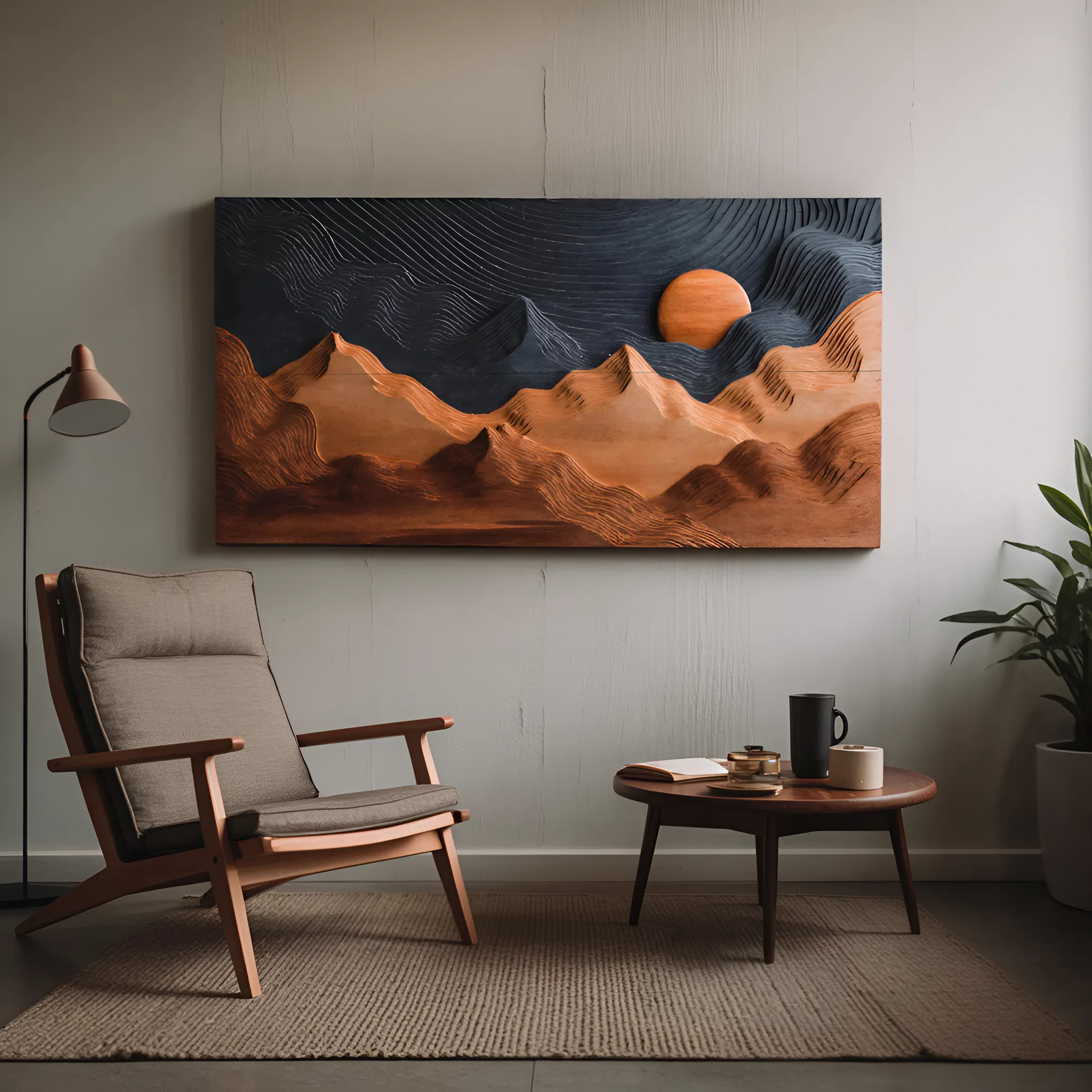 Sunrise Over Mountain Wall Sculpture For Home Decor RTTHTTWA067