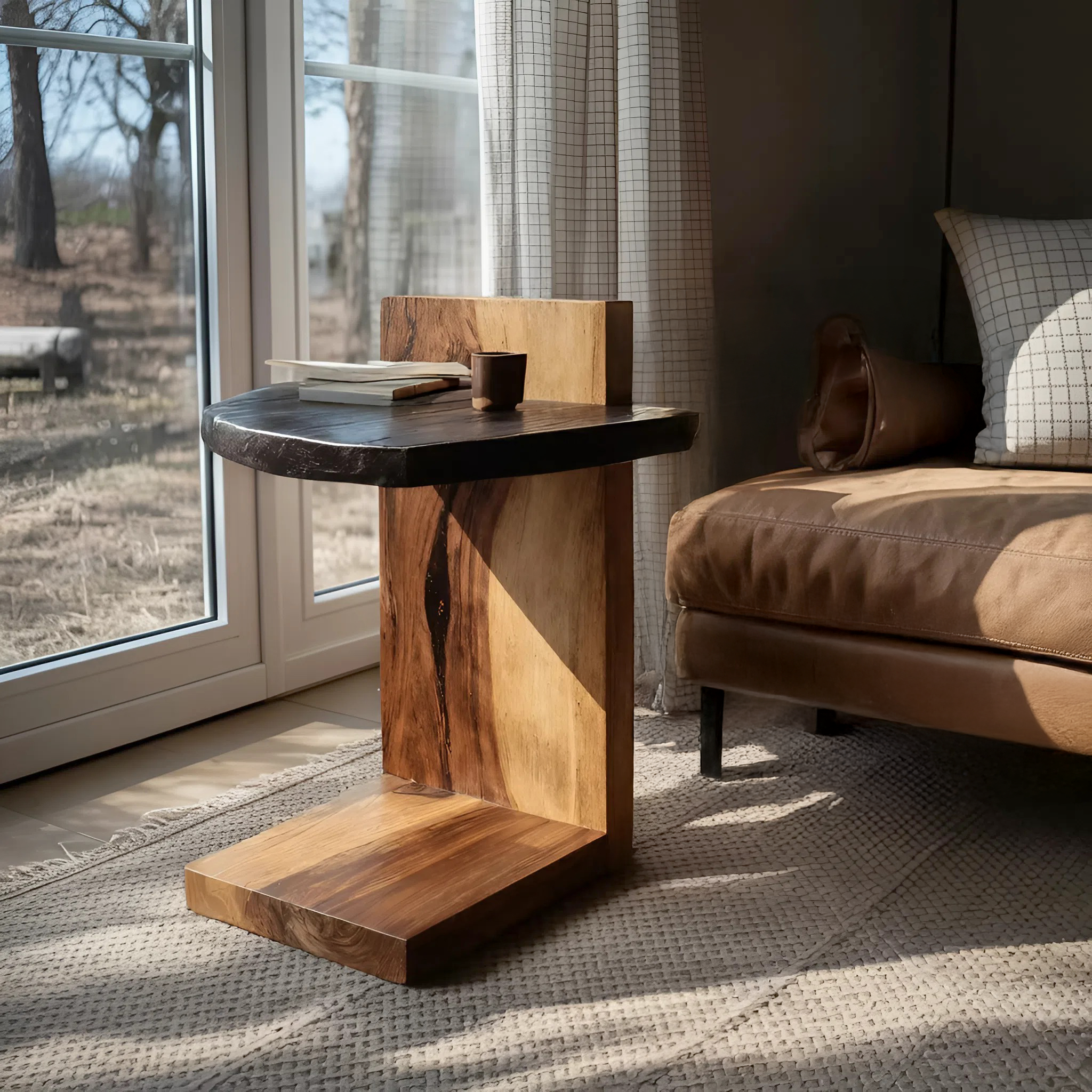 Handcrafted Wooden Side Table For Premium Furniture Look SILDTTNSTA021