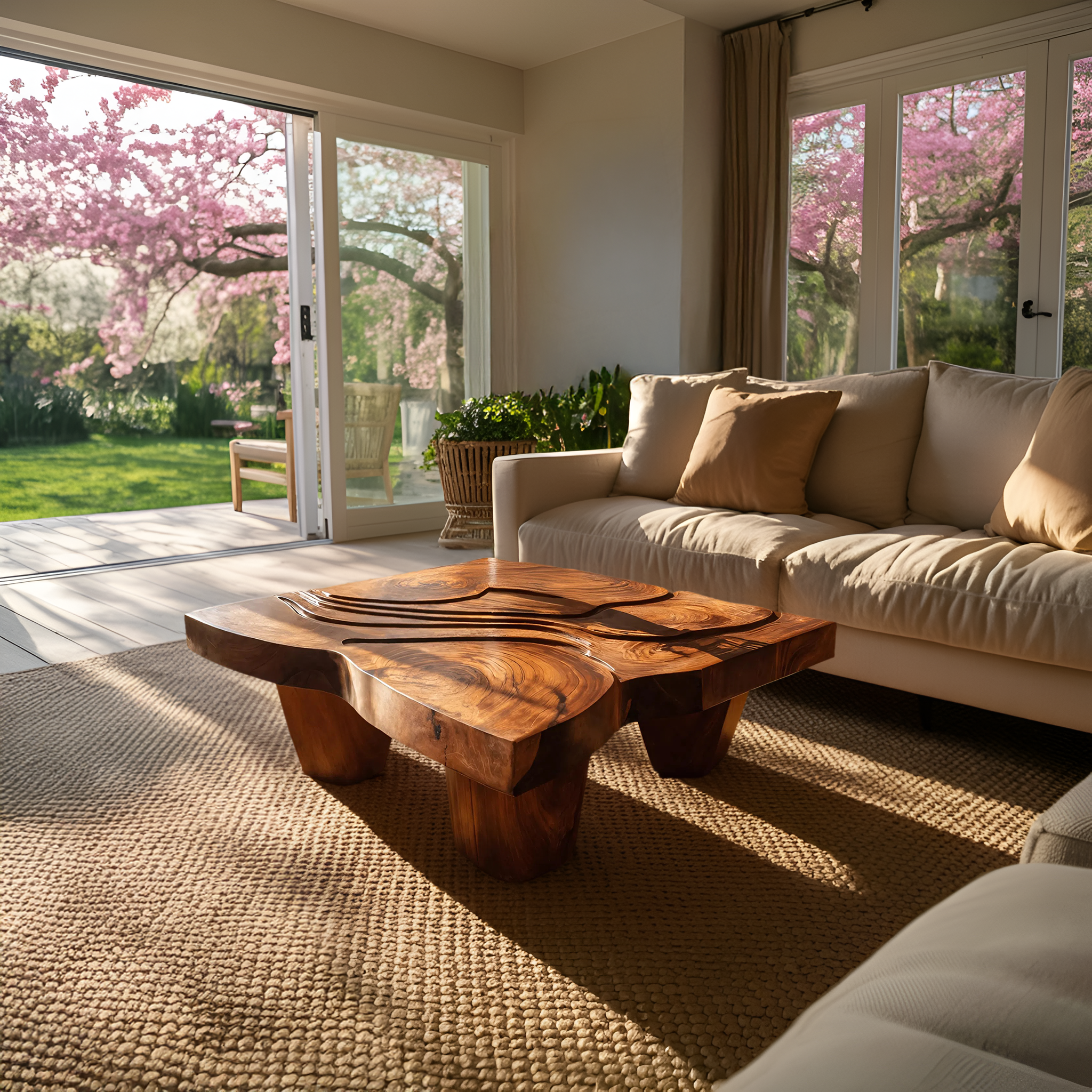 Modern Farmhouse Abstract Coffee Table For Living Room Decor SILDTTRCF088