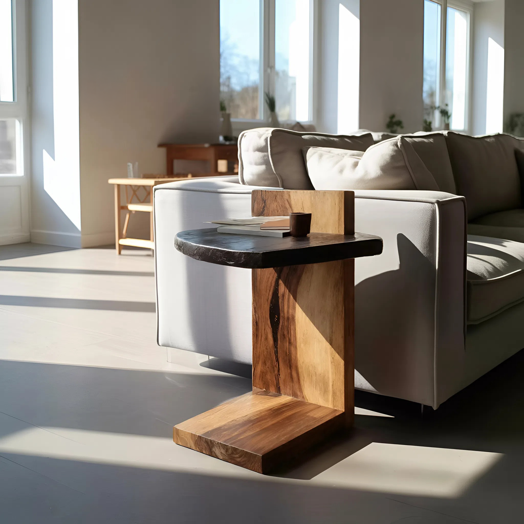 Handcrafted Wooden Side Table For Premium Furniture Look SILDTTNSTA021