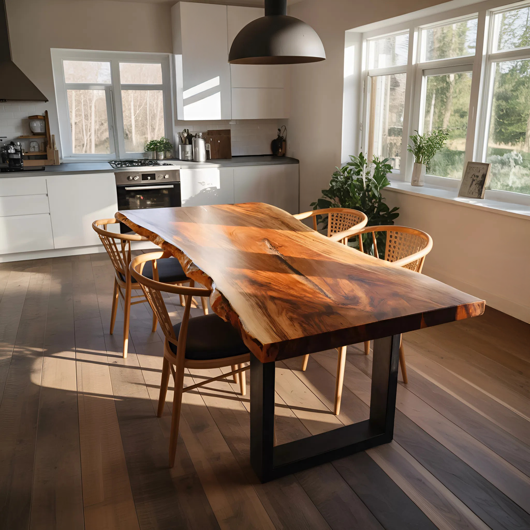 Kitchen Decor Farmhouse Live Edge Dining Table Rustic Look SILDTTRDN024
