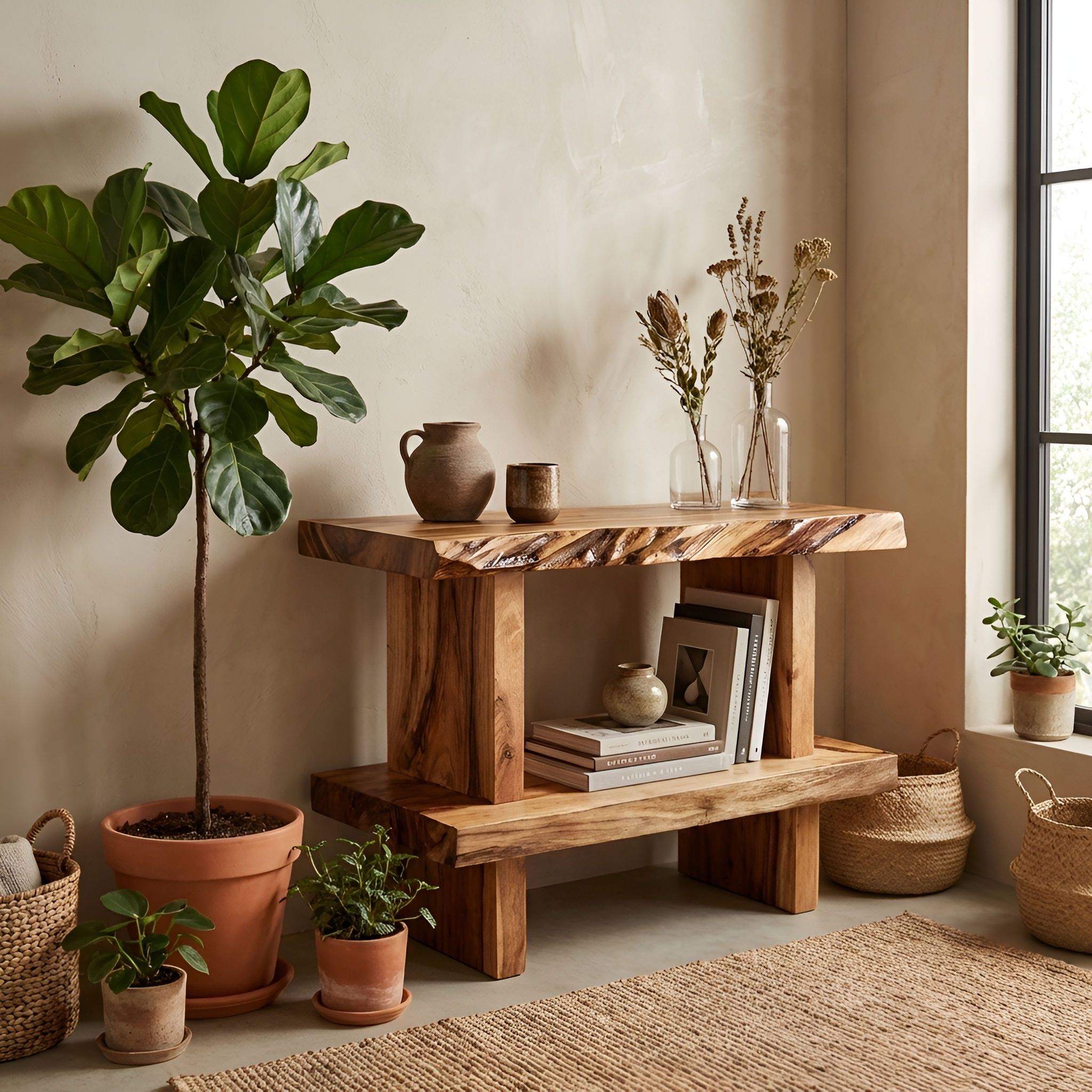 Artistic Large Display Shelf For Living Room Storage And Decor SILDTTNFGS015