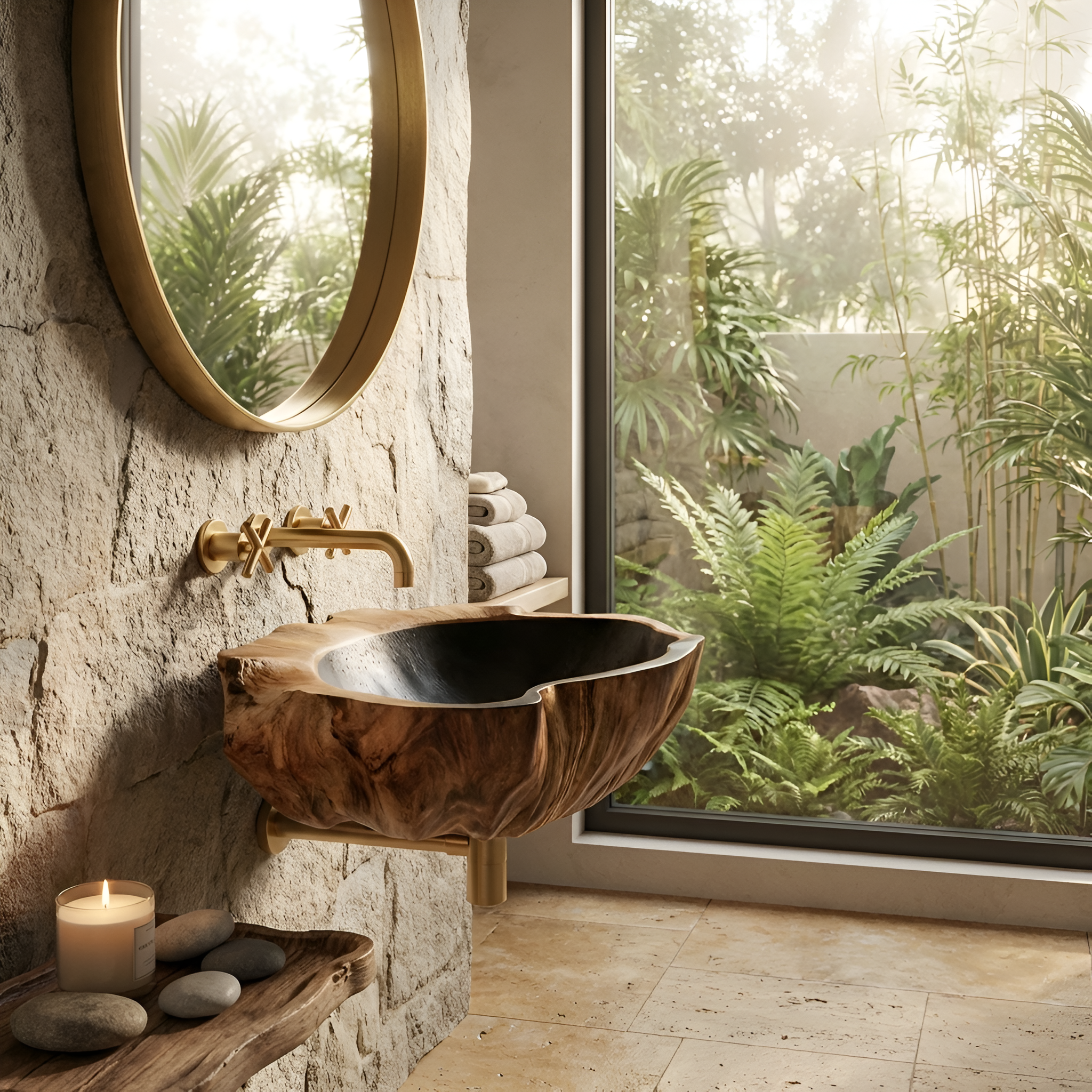 Modern Wall Mounted Wooden Bathroom Sink For Sleek Bathroom Furniture SILDTTNVS080