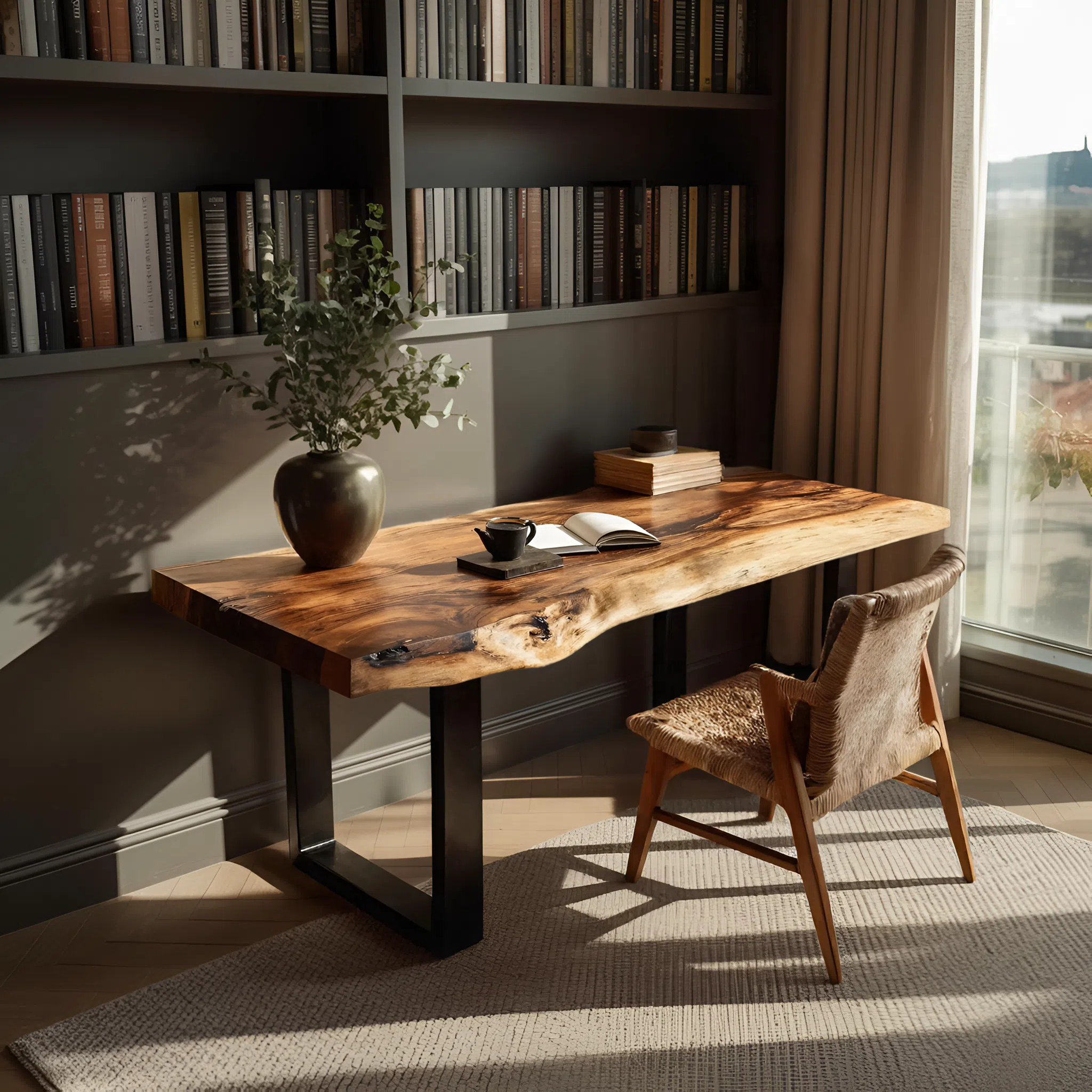 Handcrafted Wooden Tabletop For Modern Bedroom Decor SILDTTNDE011