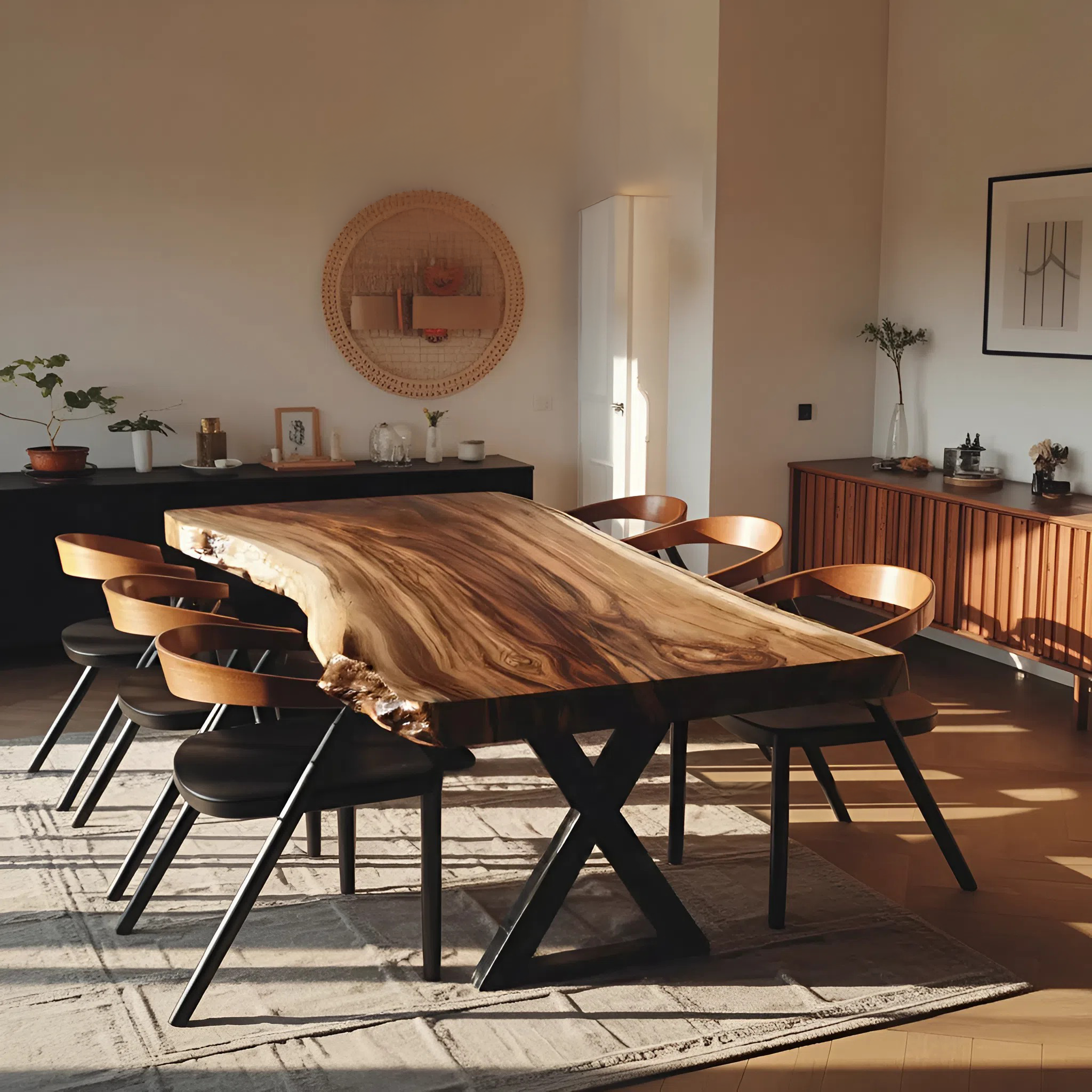 Kitchen Decor Modern Solid Wood Dining Table Minimal Legs SILDTTRDN023