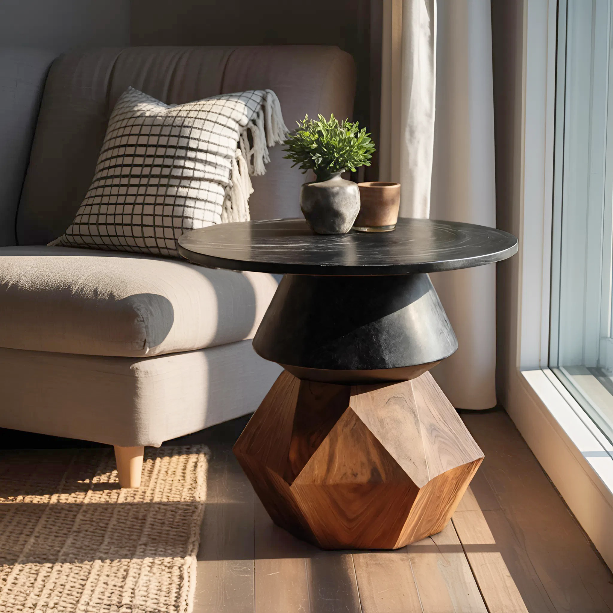 Mid Century Wooden Side Table For Entryway Design Refresh SILDTTNSTA023