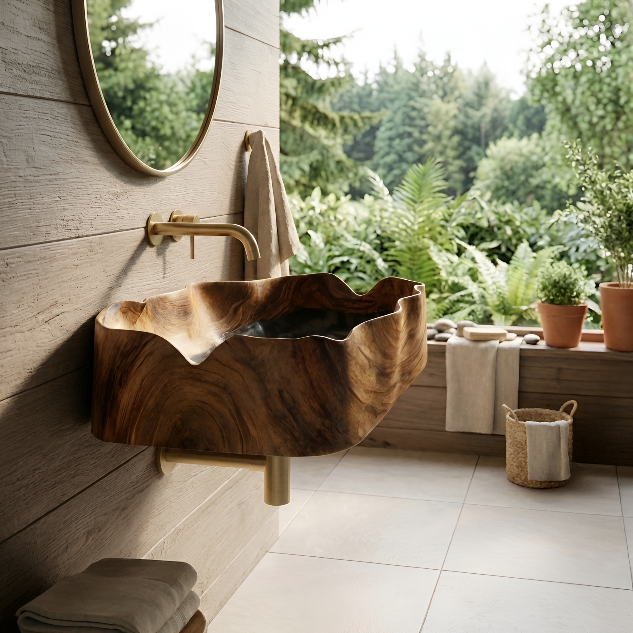 Farmhouse Solid Wood Vanity Sink For Bathroom Furniture Design SILDTTNVS078