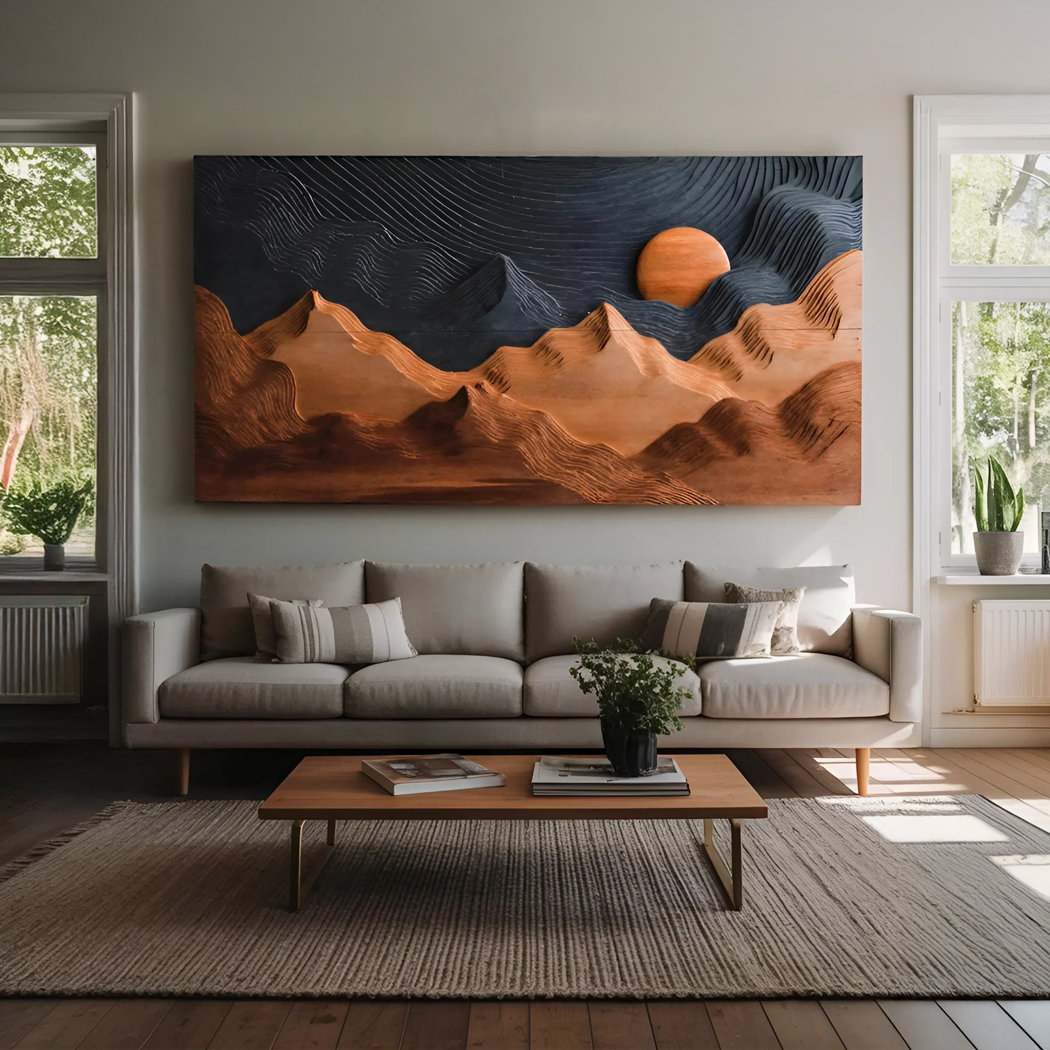 Sunrise Over Mountain Wall Sculpture For Home Decor RTTHTTWA067