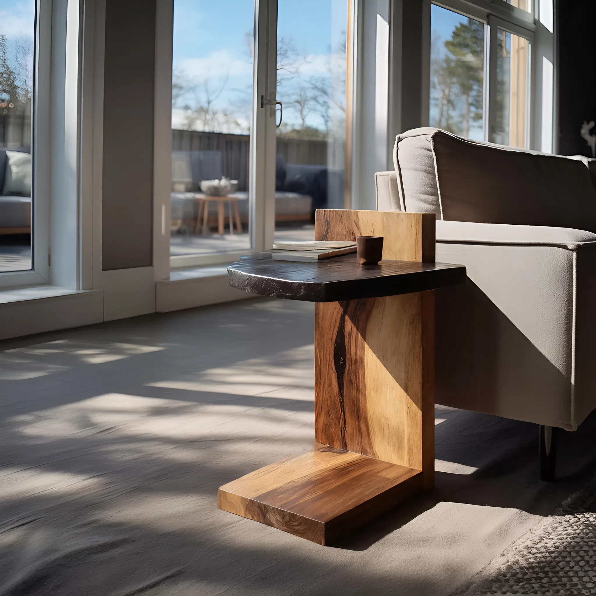Handcrafted Wooden Side Table For Premium Furniture Look SILDTTNSTA021
