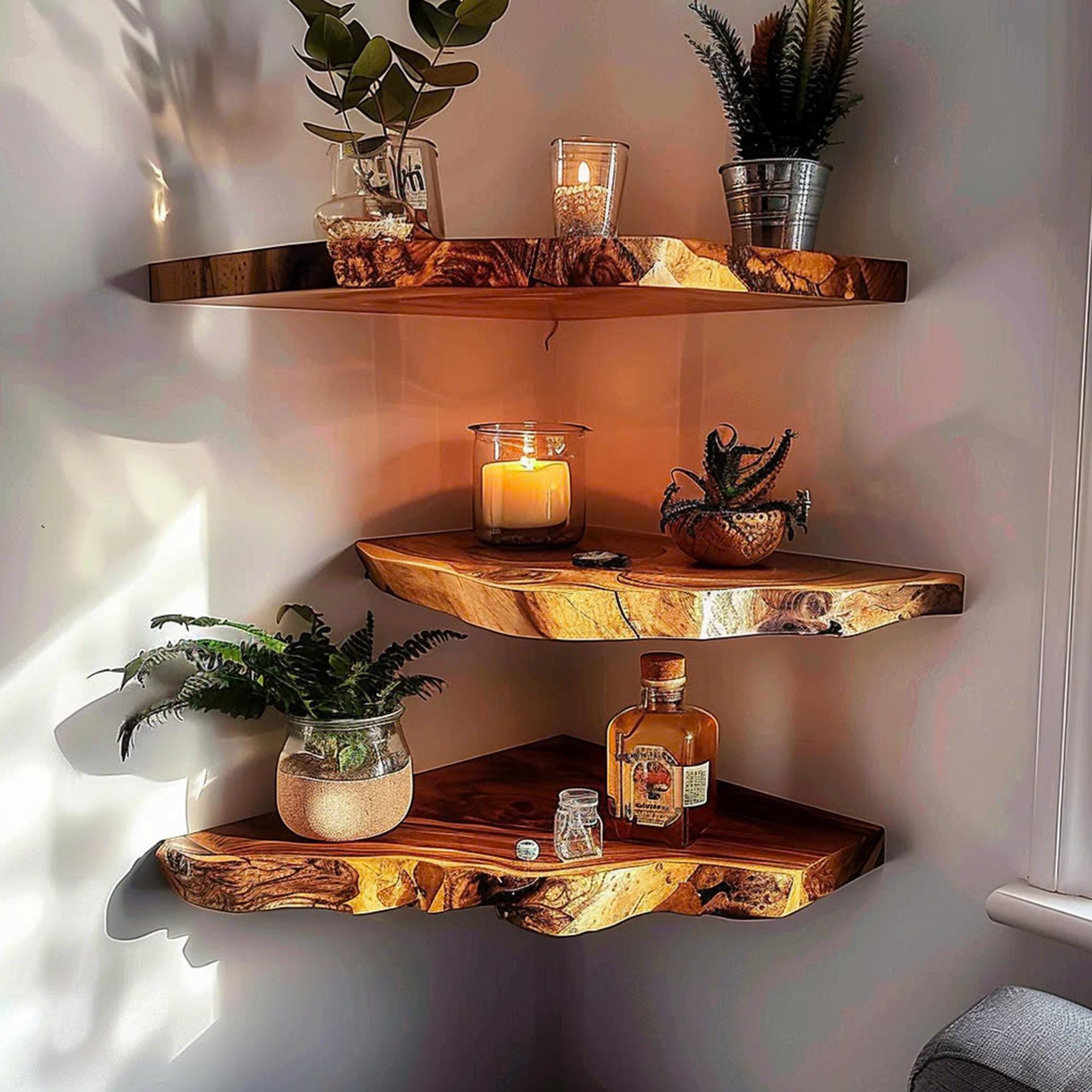Floating Shelf Corner Bookshelf Decorations SINLCN013