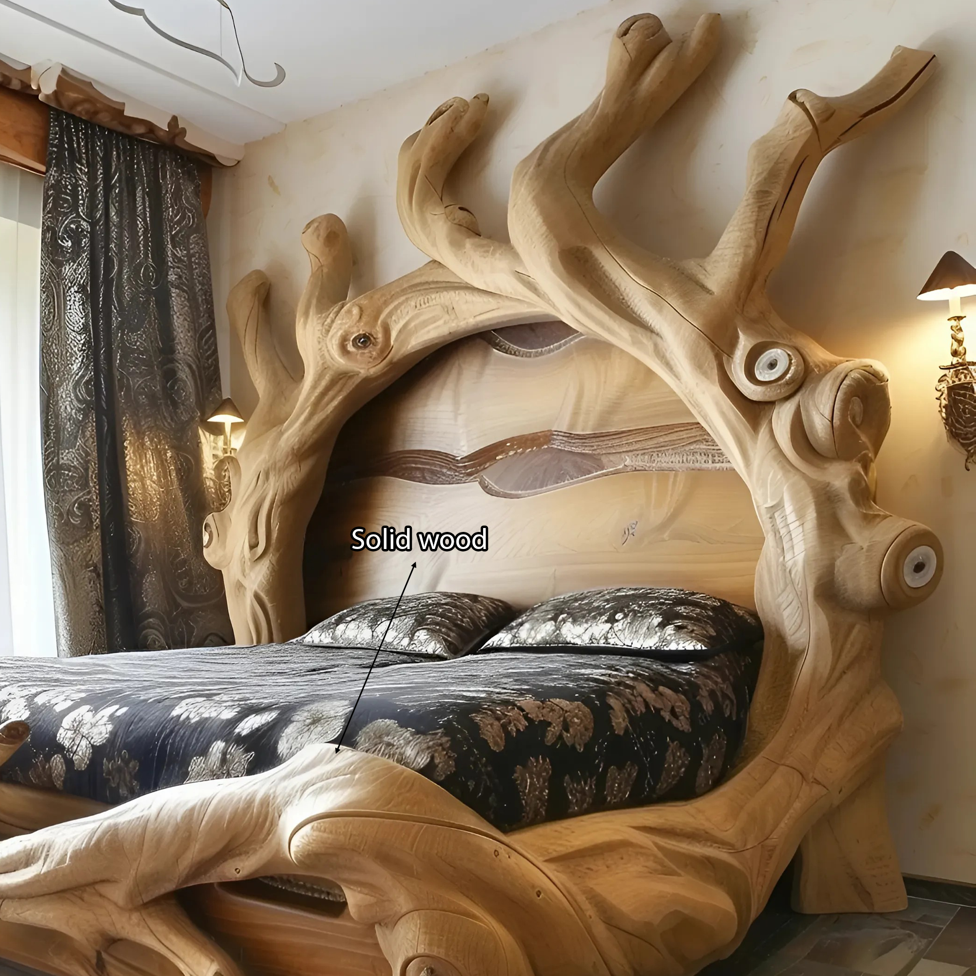 Rustic Bed Frame Bedding Reclaimed Wood Vintage Handmade Decor Bedroom SINLWB008