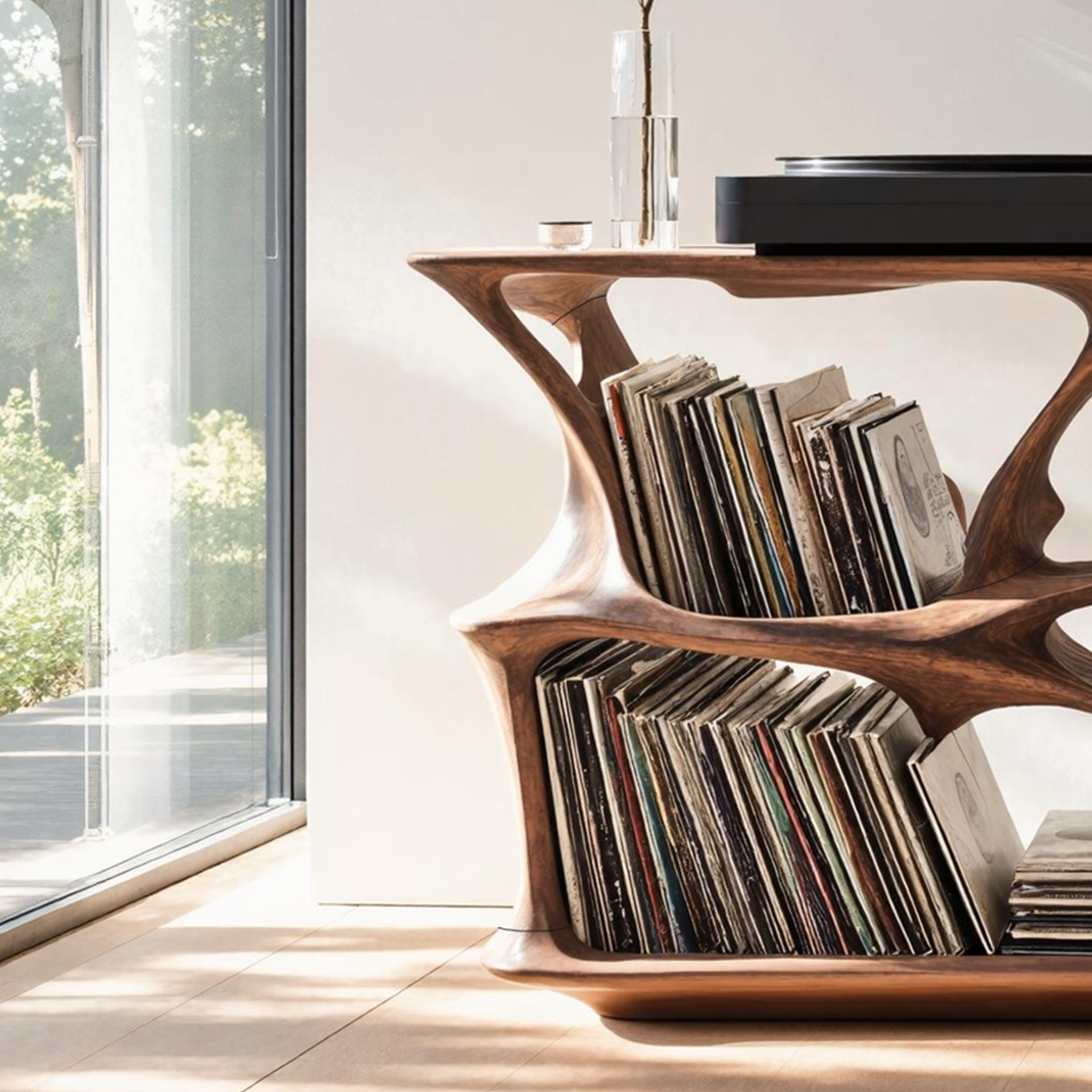 Mid Century Record Stand Vinyl Storage Solution SILDTRPT033