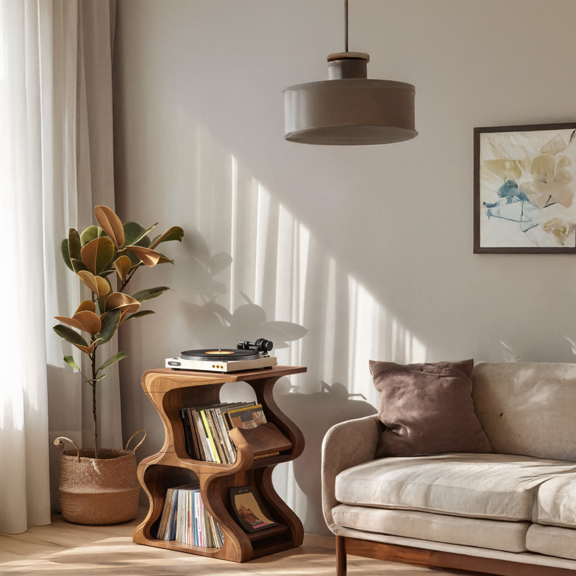 Handcrafted Vinyl Storage Console For Bedroom Design SILDTTRRPT031