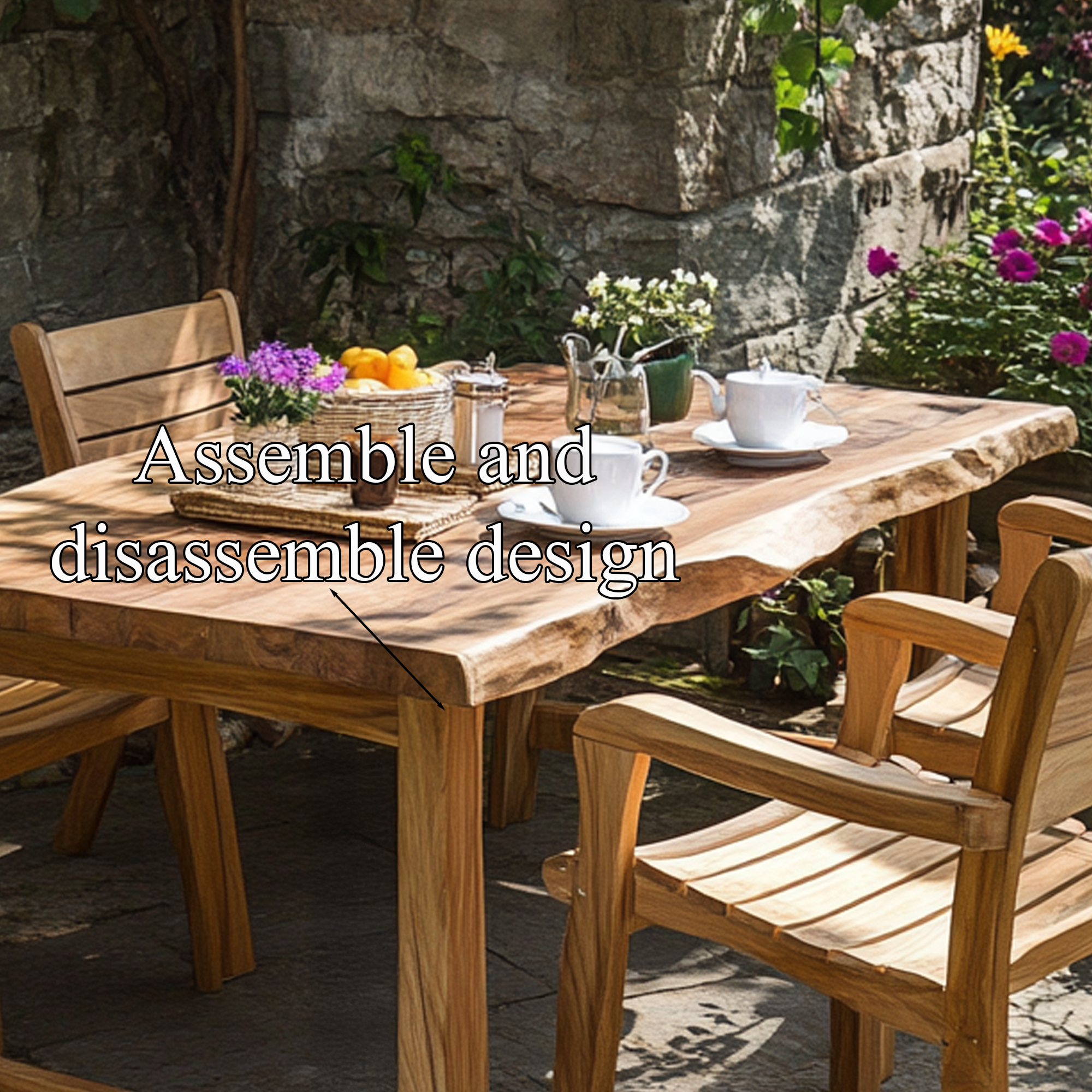 Unique Table and Chair Sets Garden Dining Set Garden Decor Gift SINLDT013