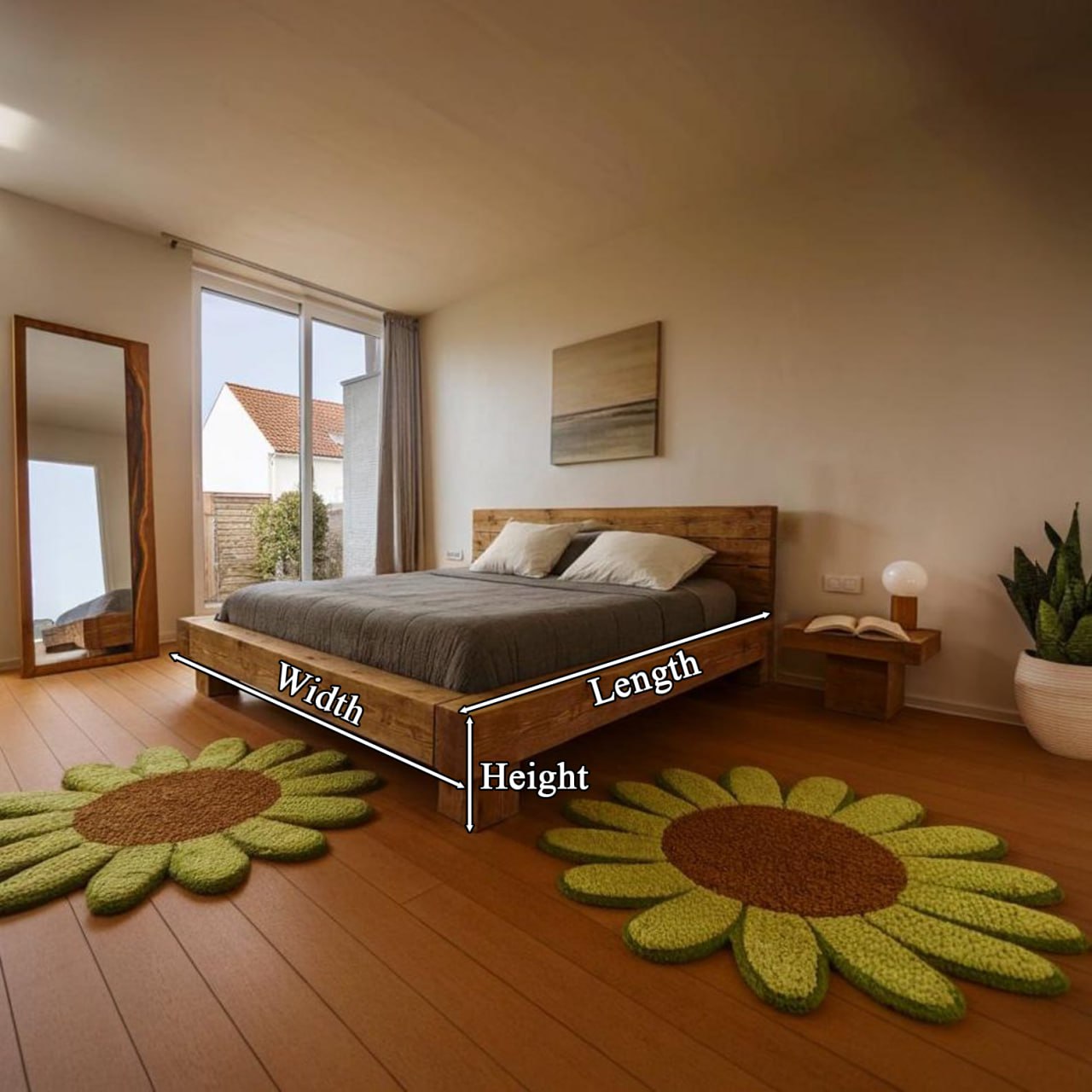 Rustic Low Profile Bed Frame For Cozy Minimalist Bedroom SITHWO001