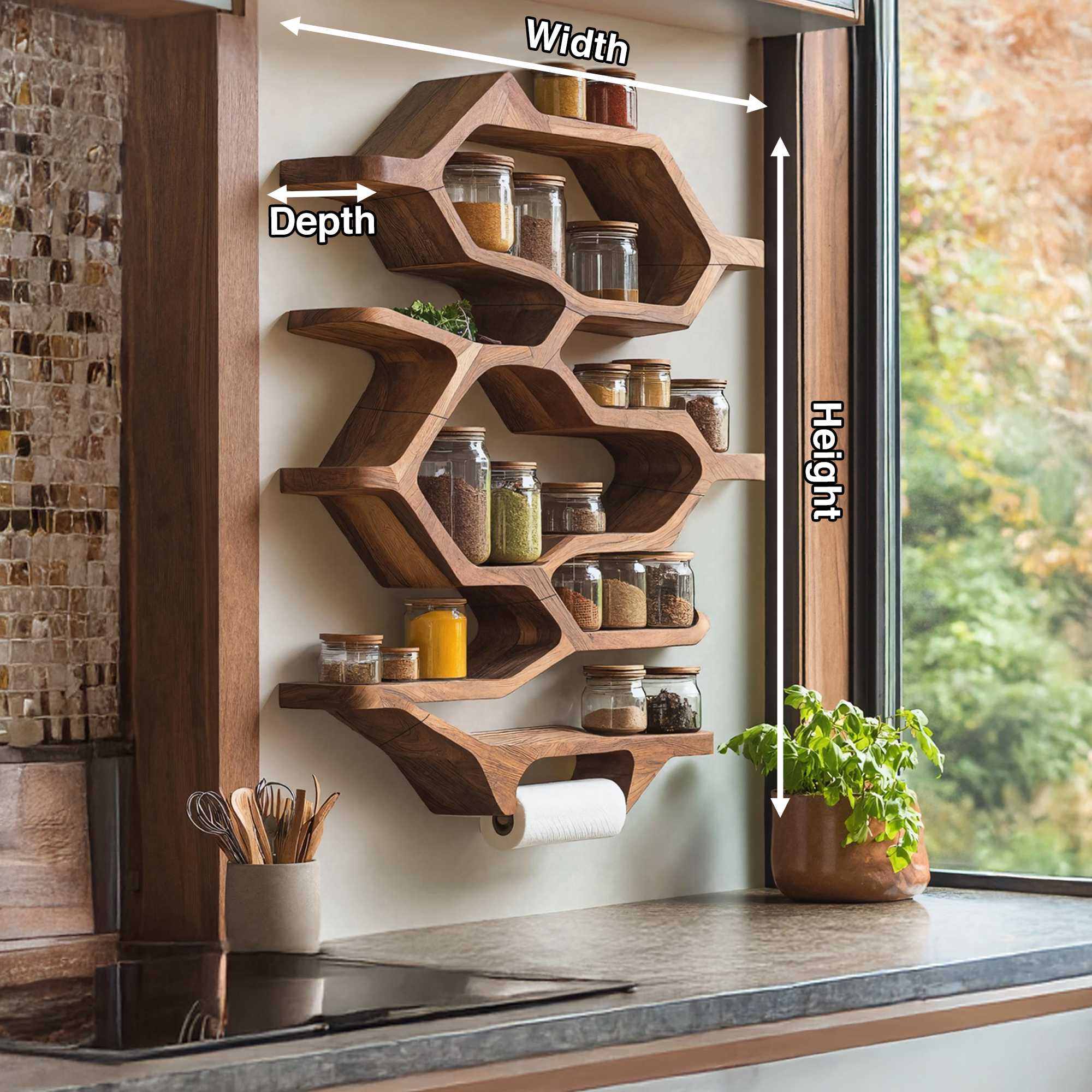 Handcrafted Wooden Rack For Kitchen Spice Organization SILDTTRSRS016