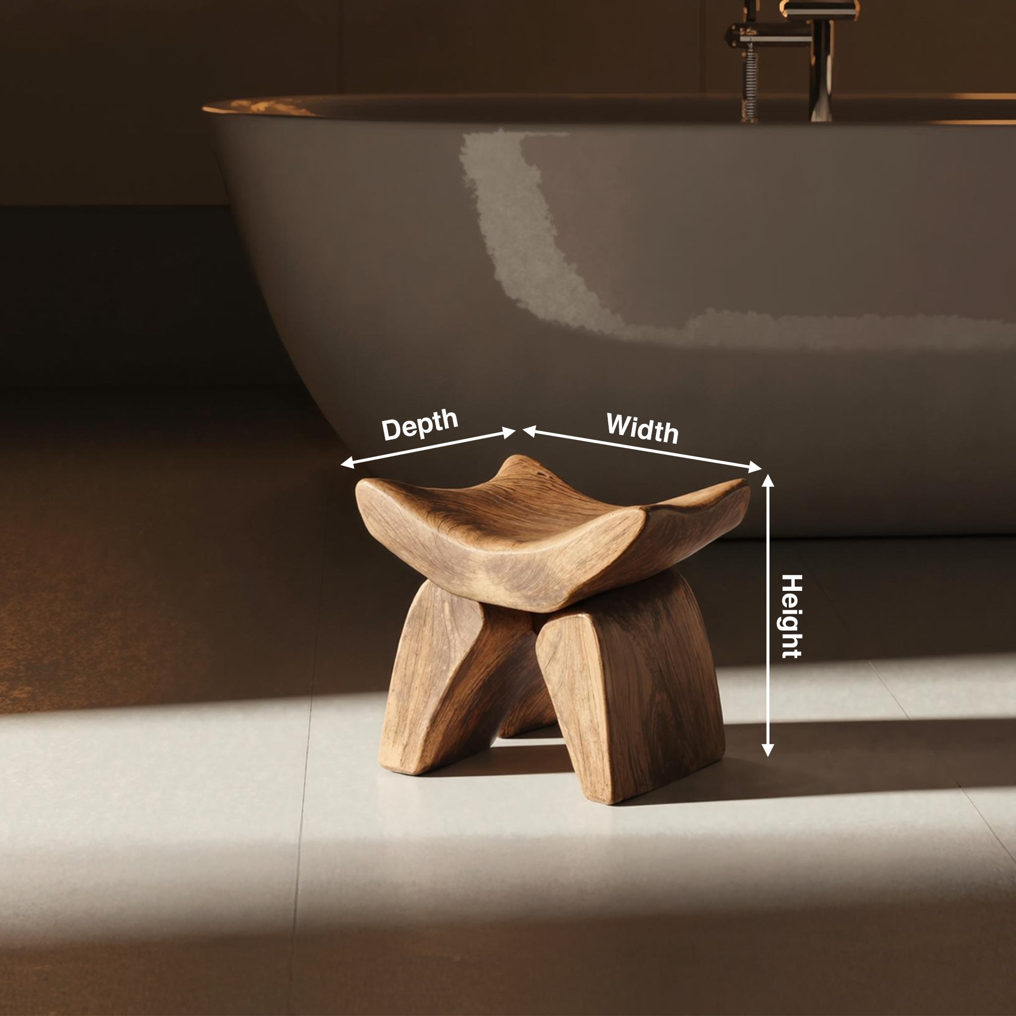 Handcrafted Shower Bench For Spa-Style Bathroom Decor SILDTTRSB009