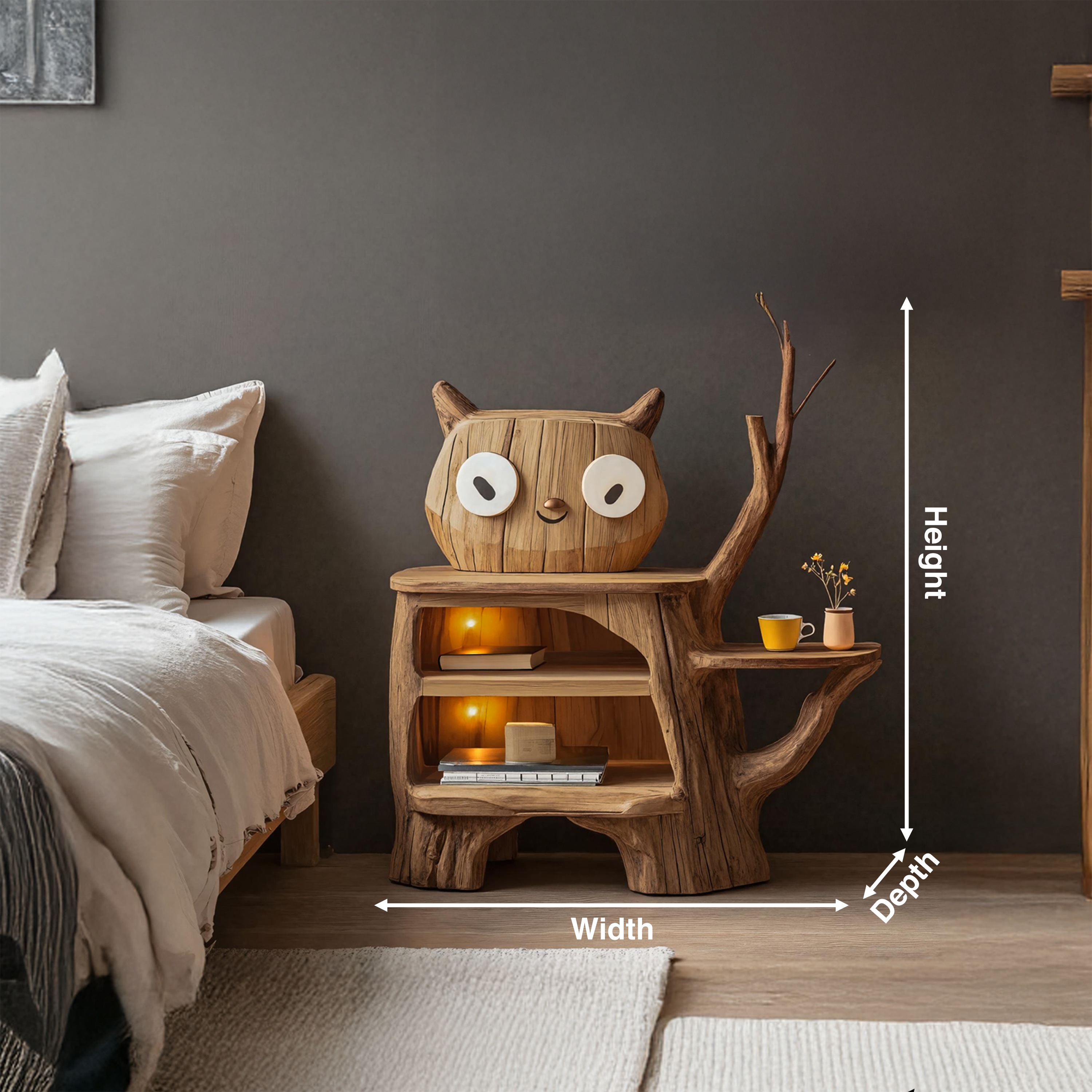 Farmhouse Wood Side Table For Cozy Bedroom Corners SILDTTRNS006