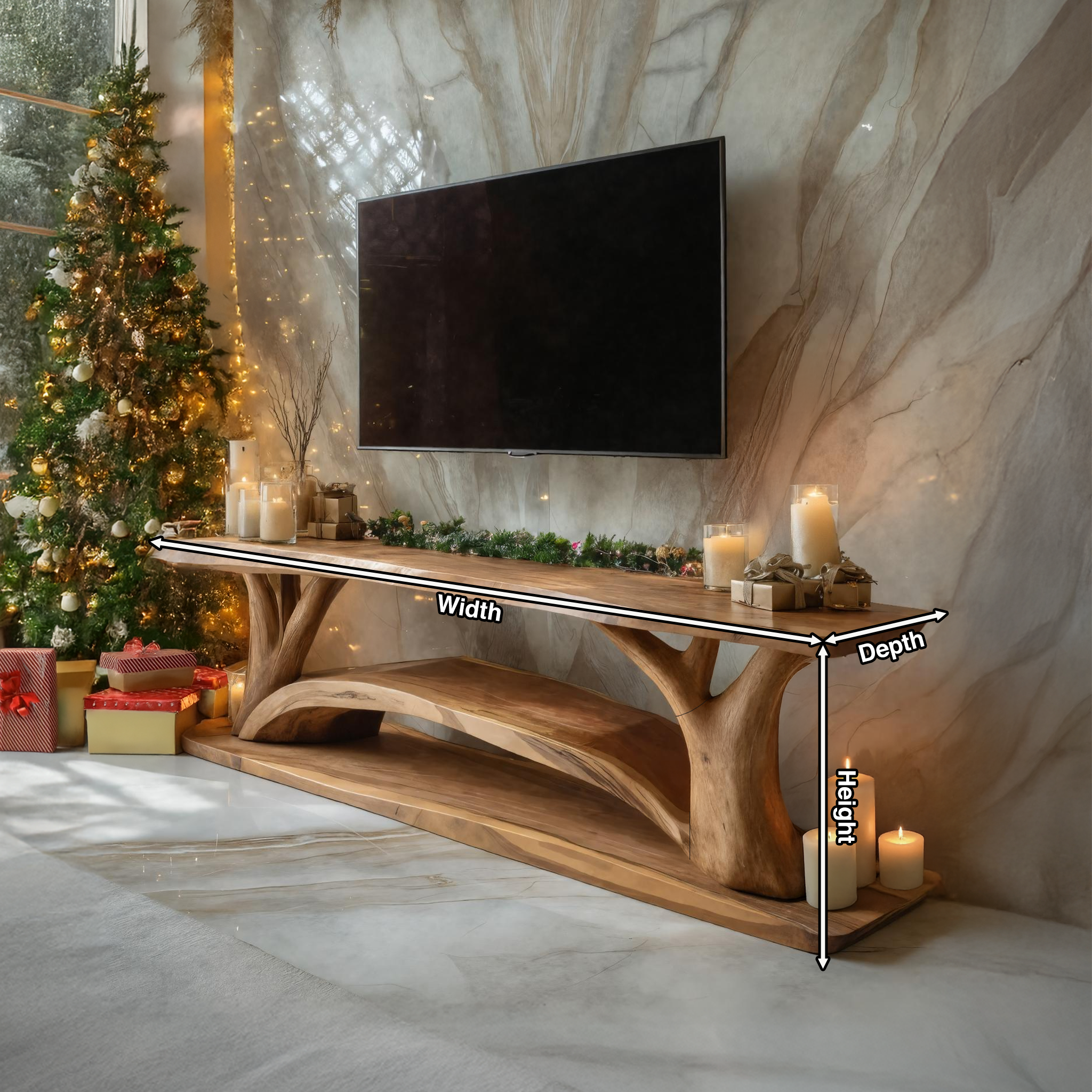 Farmhouse Solid Wood TV Console For Christmas Furniture Design SILDTTRCTV038