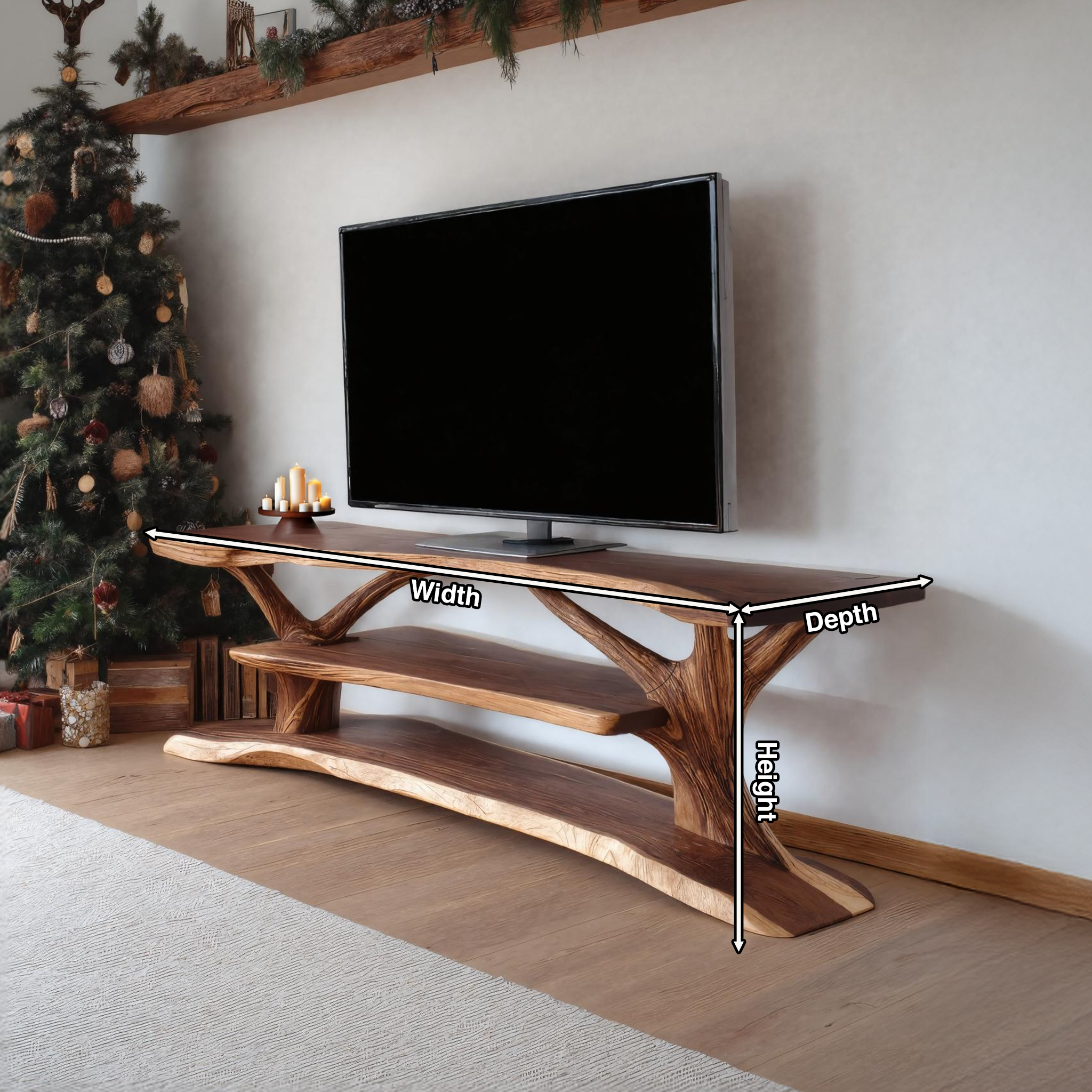 Modern Solid Wood TV Console For Festive Christmas Furniture SILDTTRCTV044