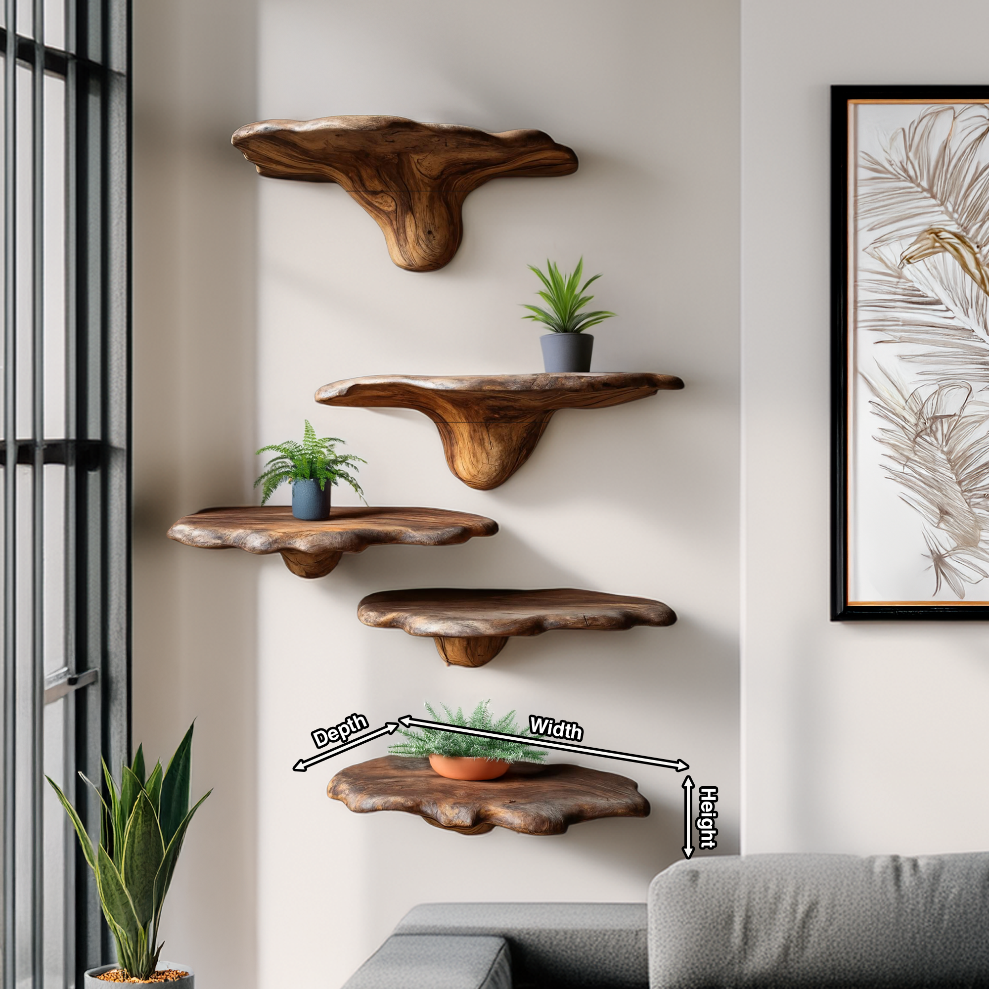 Modern Wooden Mushroom Shelf Furniture Decor For Home SILDTTRMR004