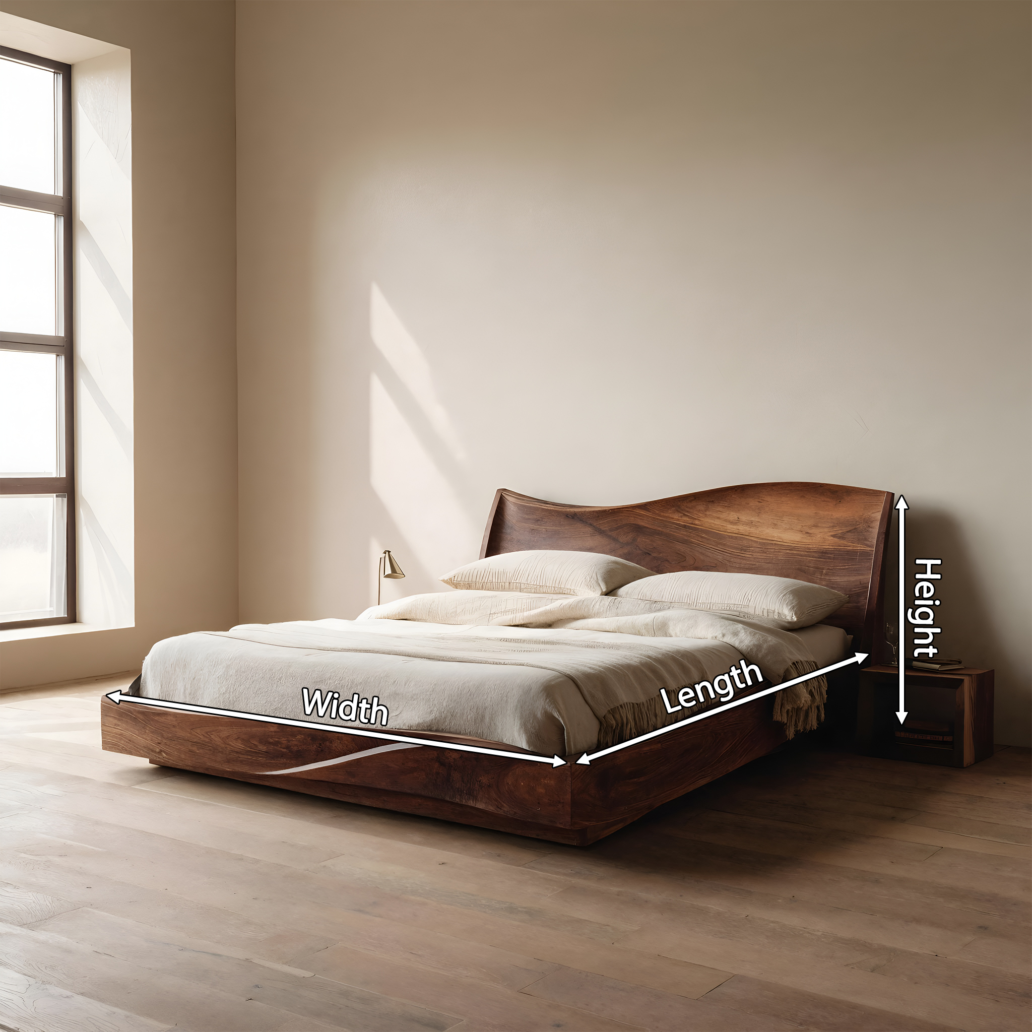 Modern Handcrafted Bed Frame For Bedroom Interiors RTTHHNWO008