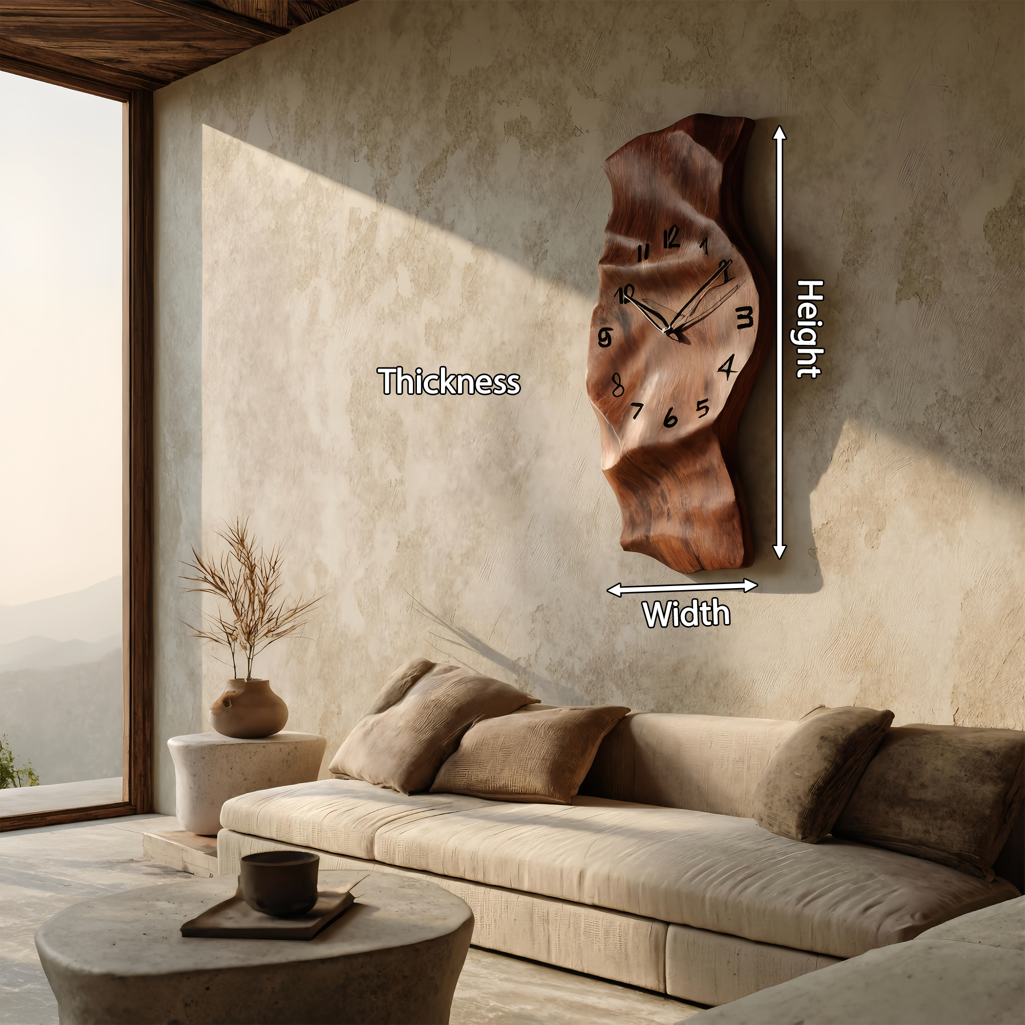Contemporary Wall Clock Vertical Design For Living Room Interior SITHHNWAC007