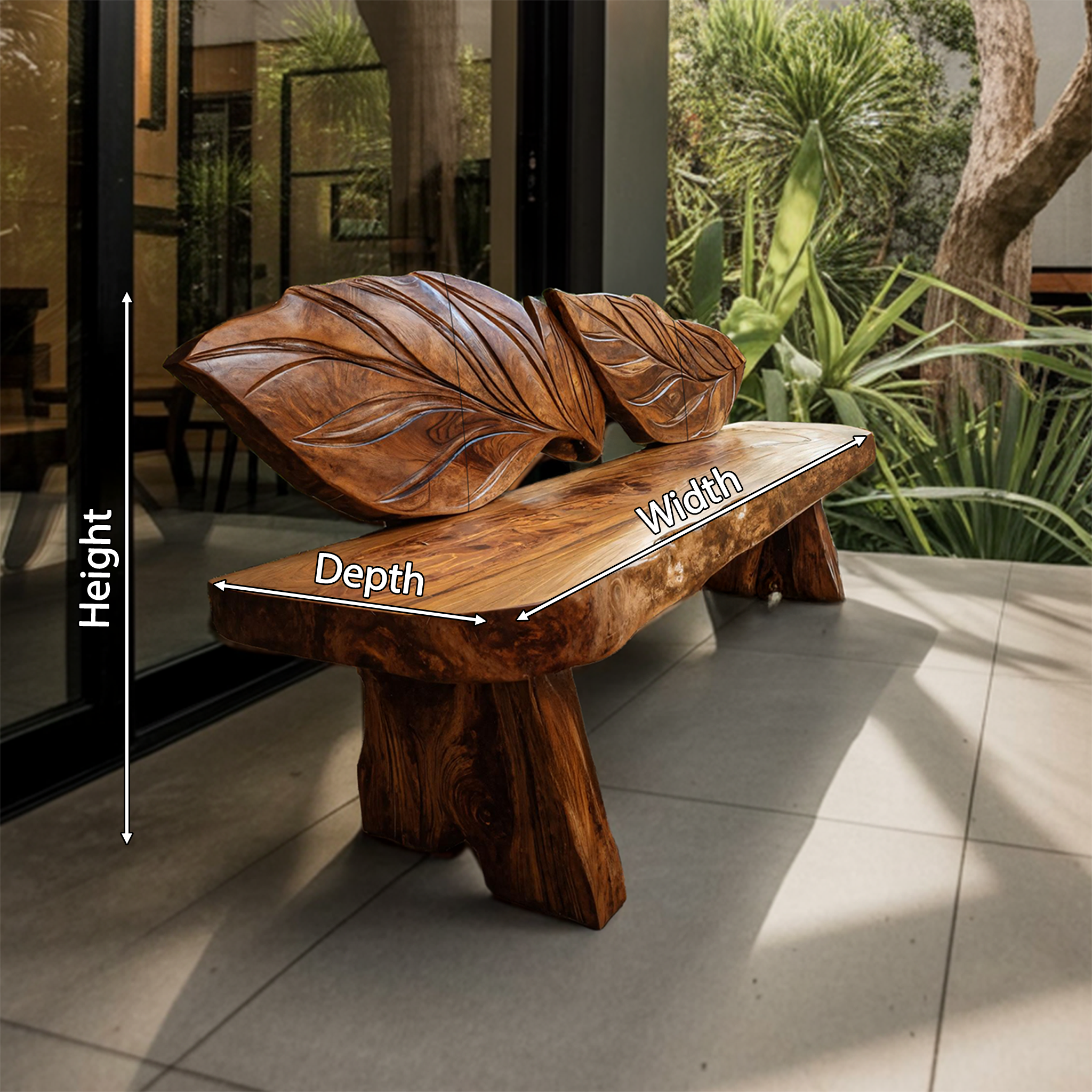 Live Edge Solid Wood Bench For Entryway Interior Decor SILDTTRBEN026