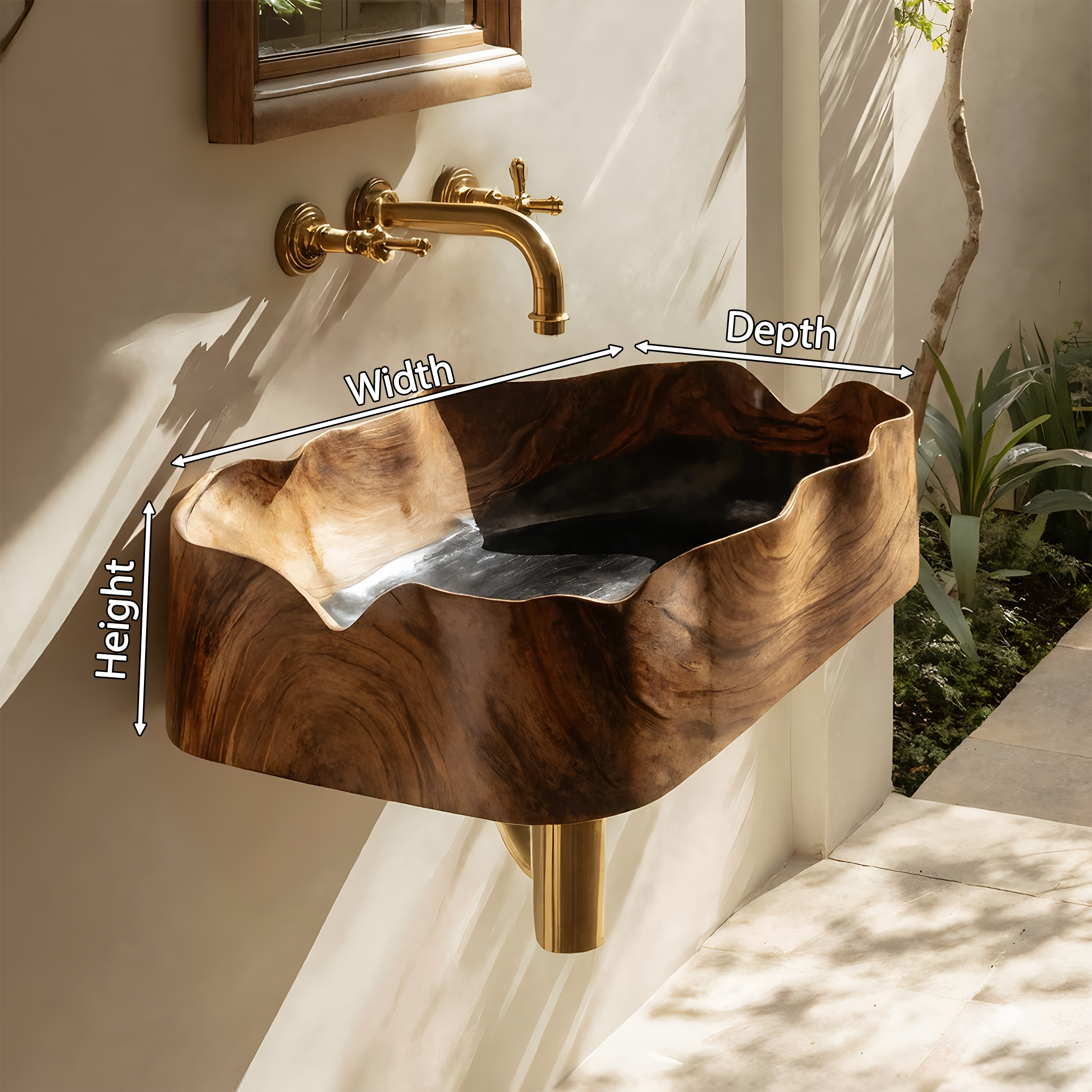 Farmhouse Solid Wood Vanity Sink For Bathroom Furniture Design SILDTTNVS078
