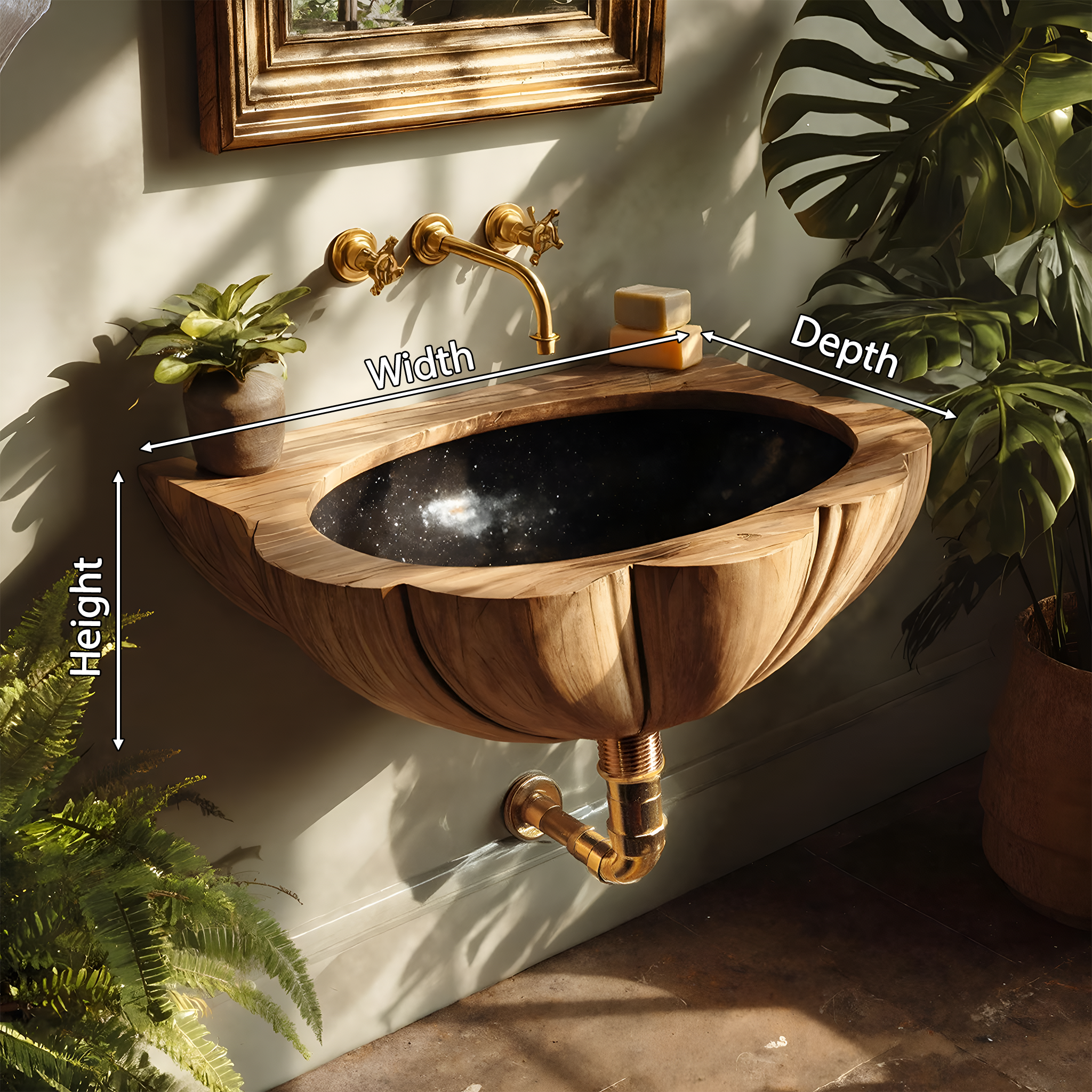 Mid Century Wall Mounted Wooden Bathroom Sink For Stylish Bathroom Decor SILDTTNVS069