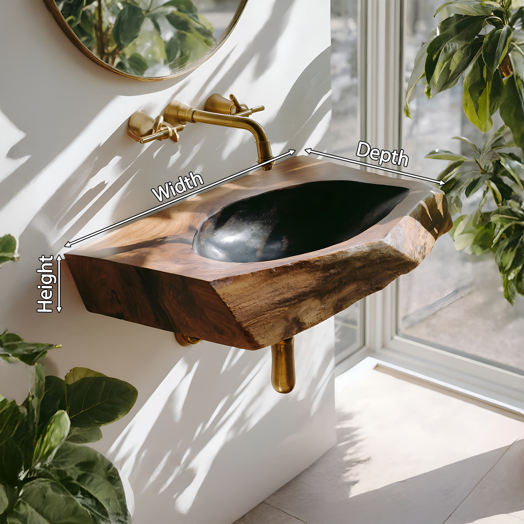 Mid Century Solid Wood Vanity Sink For Bathroom Furniture And Decor SILDTTNVS081