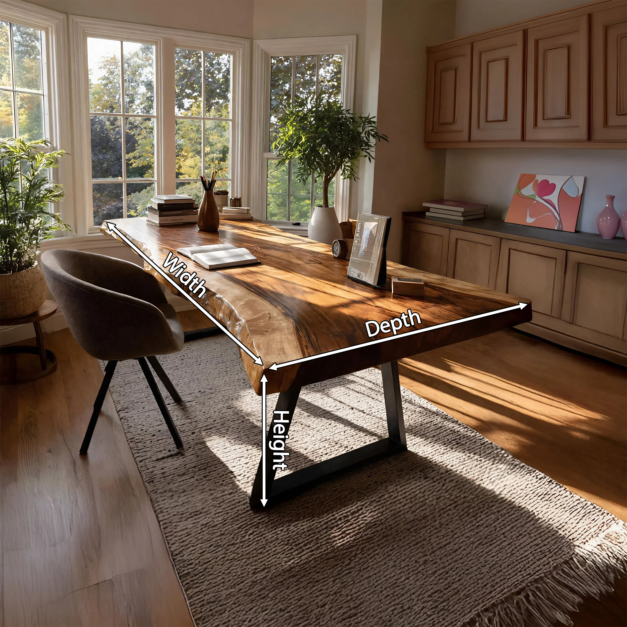 Farmhouse Solid Wood Tabletop For Bedroom Design SILDTTNDE006