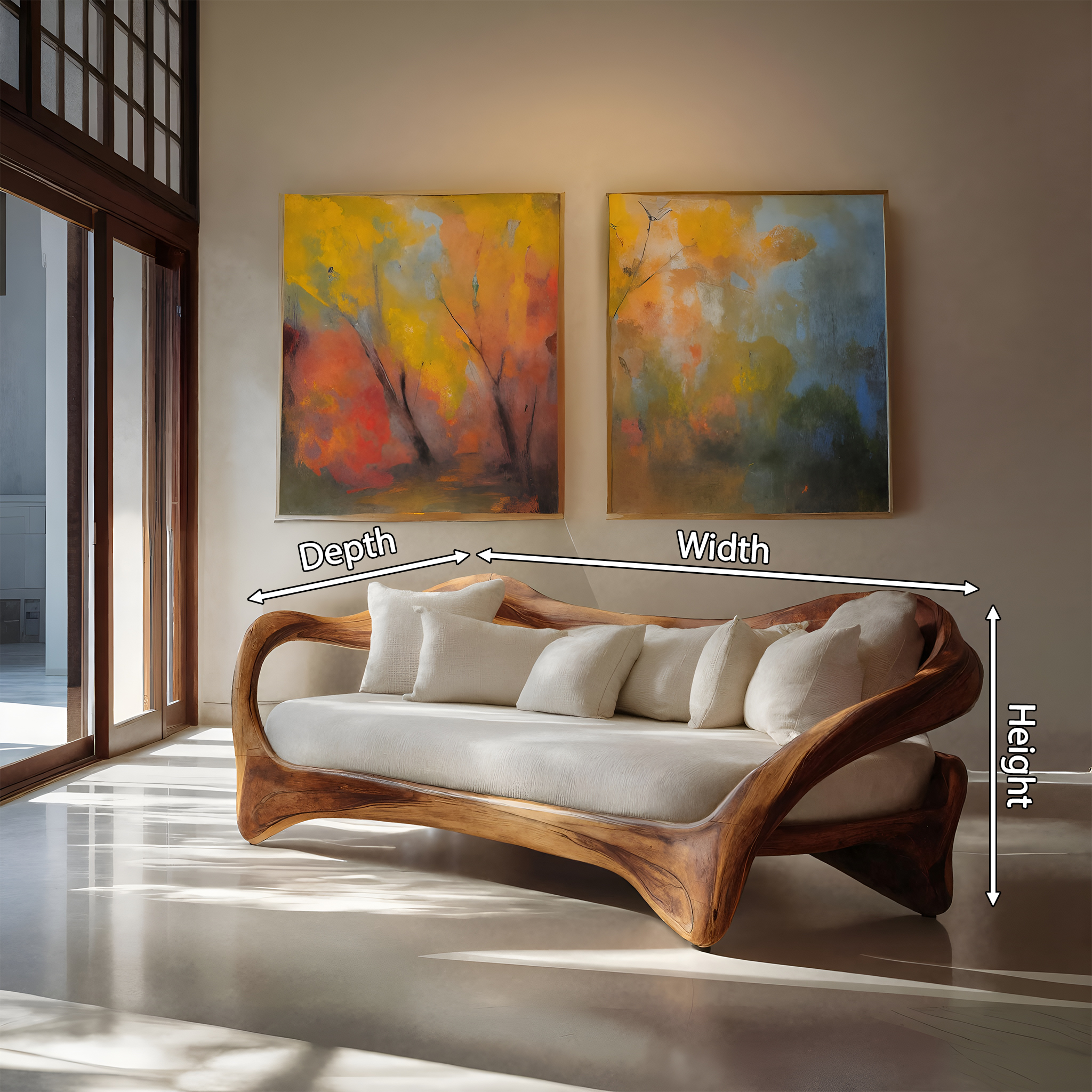 Organic Curved Sofa For Living Room Decor RTTHHNSFA006