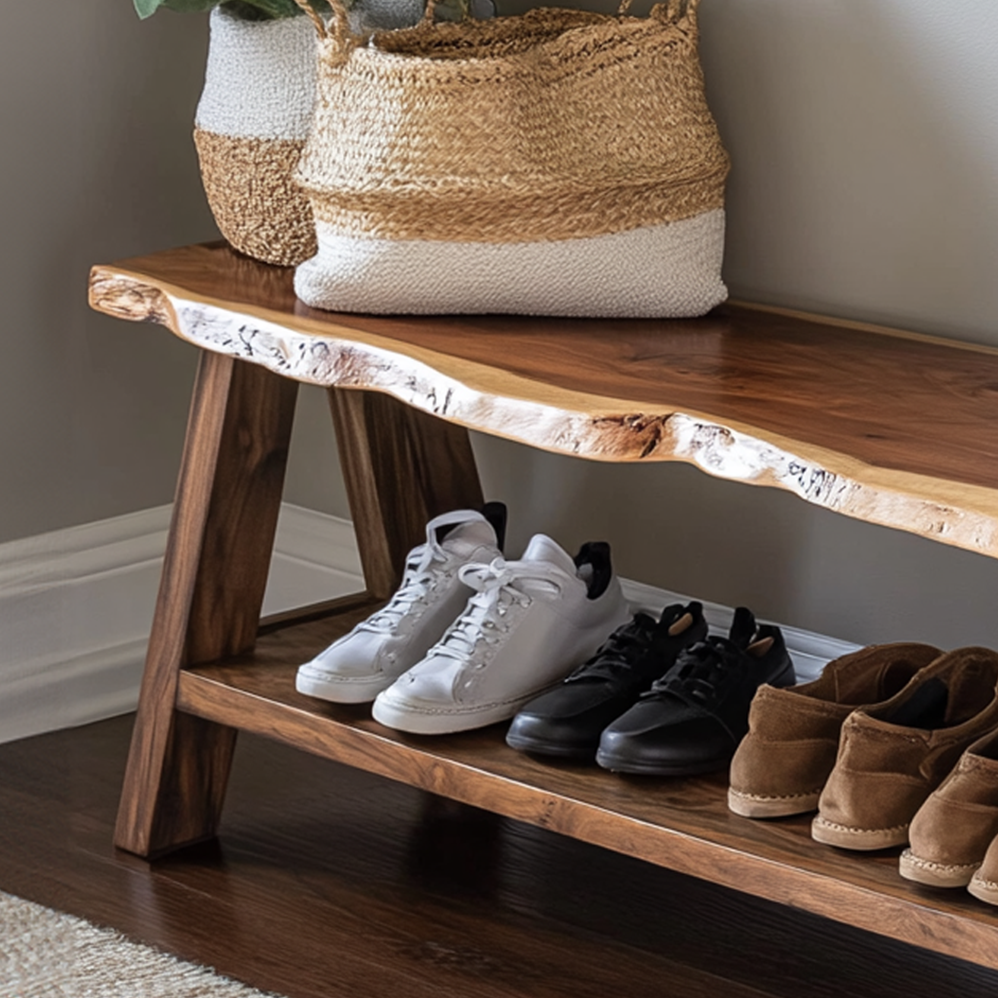Rustic Shoe Rack Bench Housewarming Gift SINLSB018