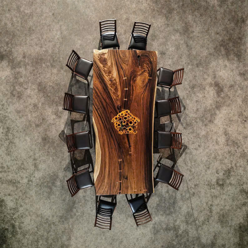 Farmhouse Solid Wood Table Rustic Decor Room Christmas Gift SINLDT001