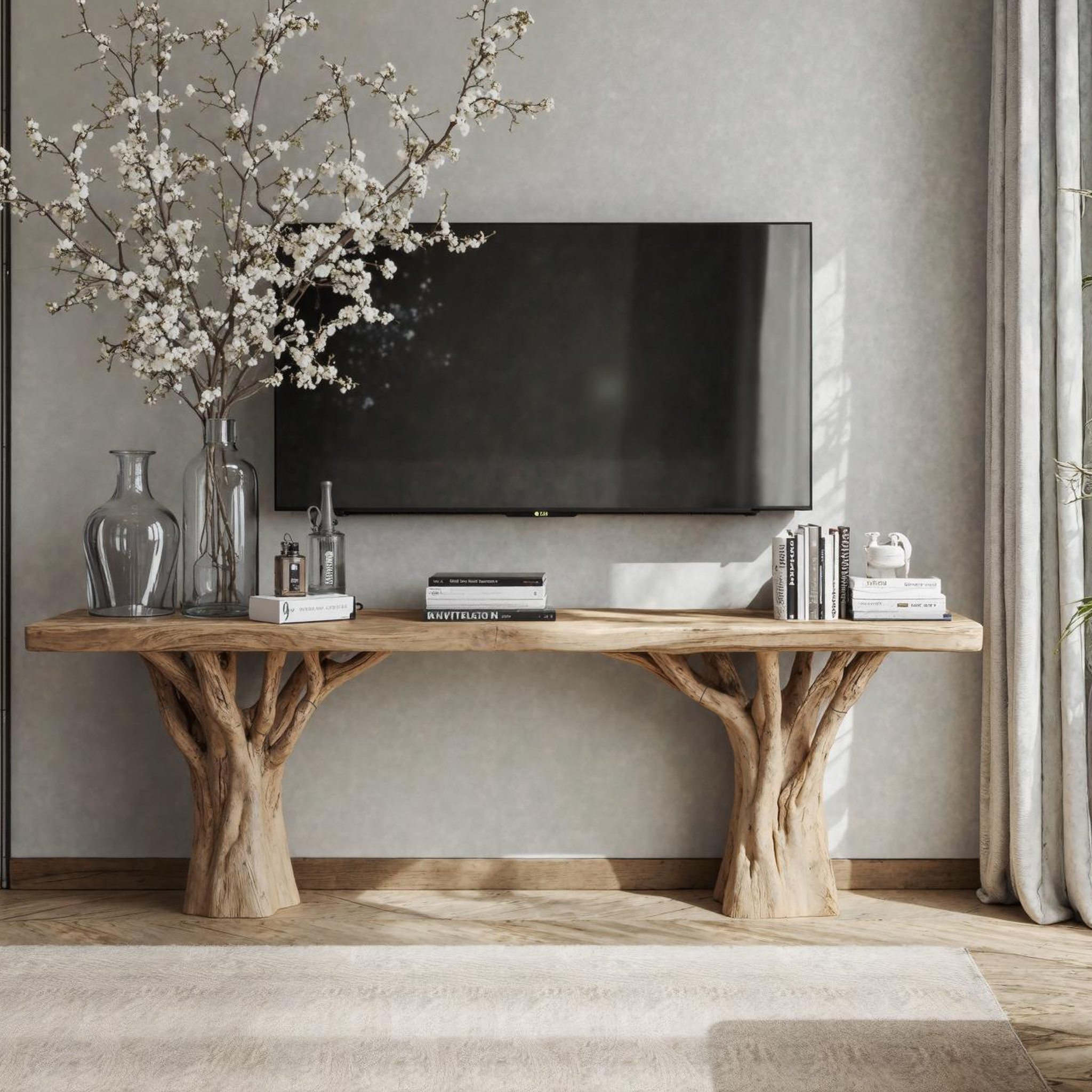 Rustic Handmade Floating TV Console For Entryway And Living Room SILDTTVC024