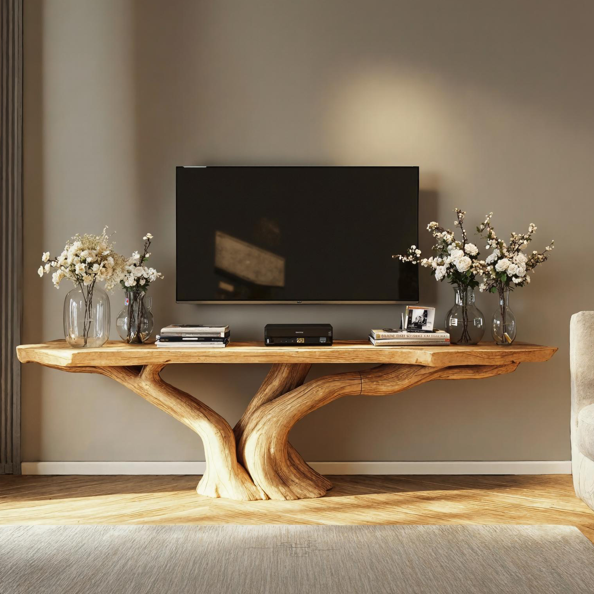 Farmhouse Reclaimed Floating TV Stand For Entryway And Living Room SILDTTVC028
