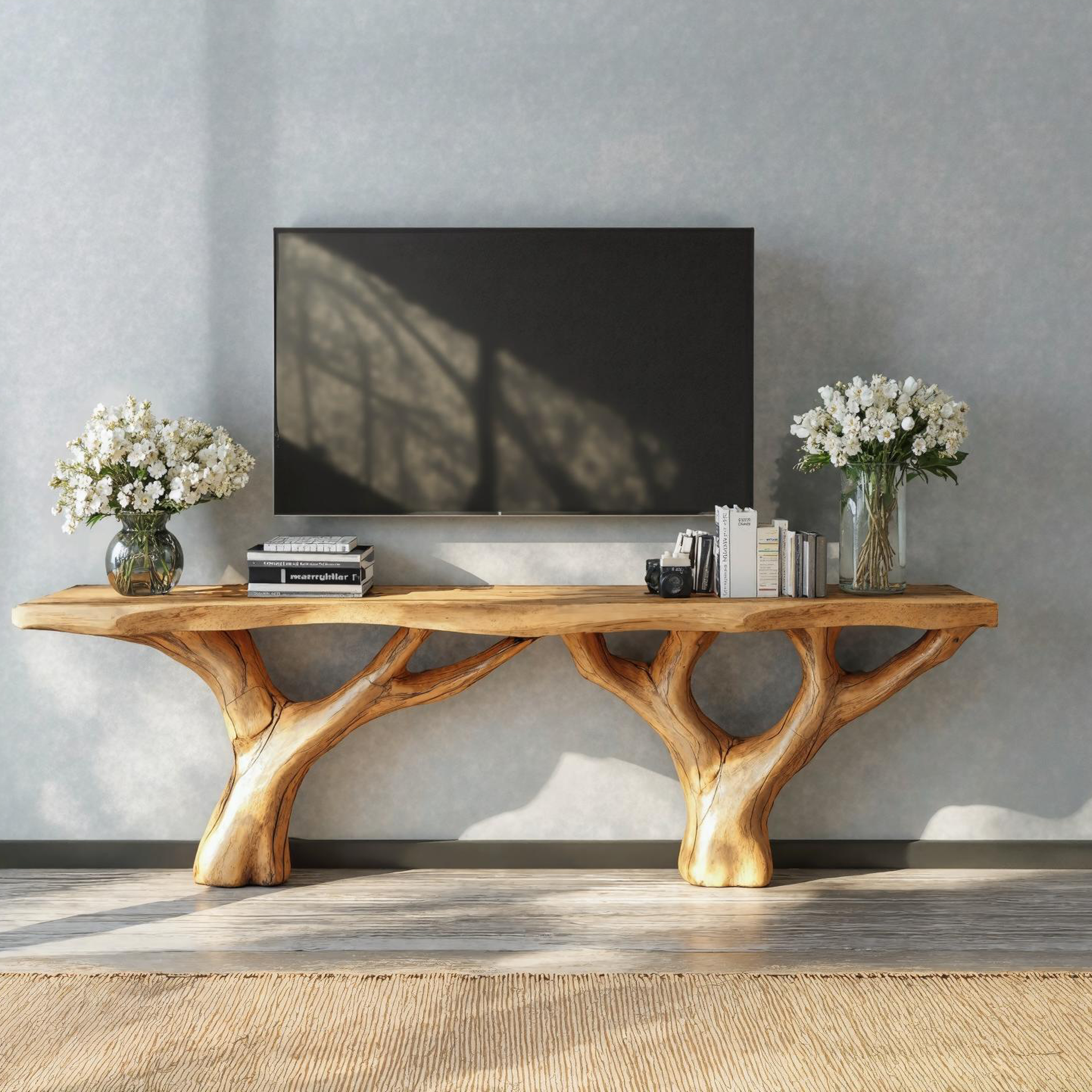 Rustic Live Edge TV Stand For Living Room And Hallway SILDTTVC023