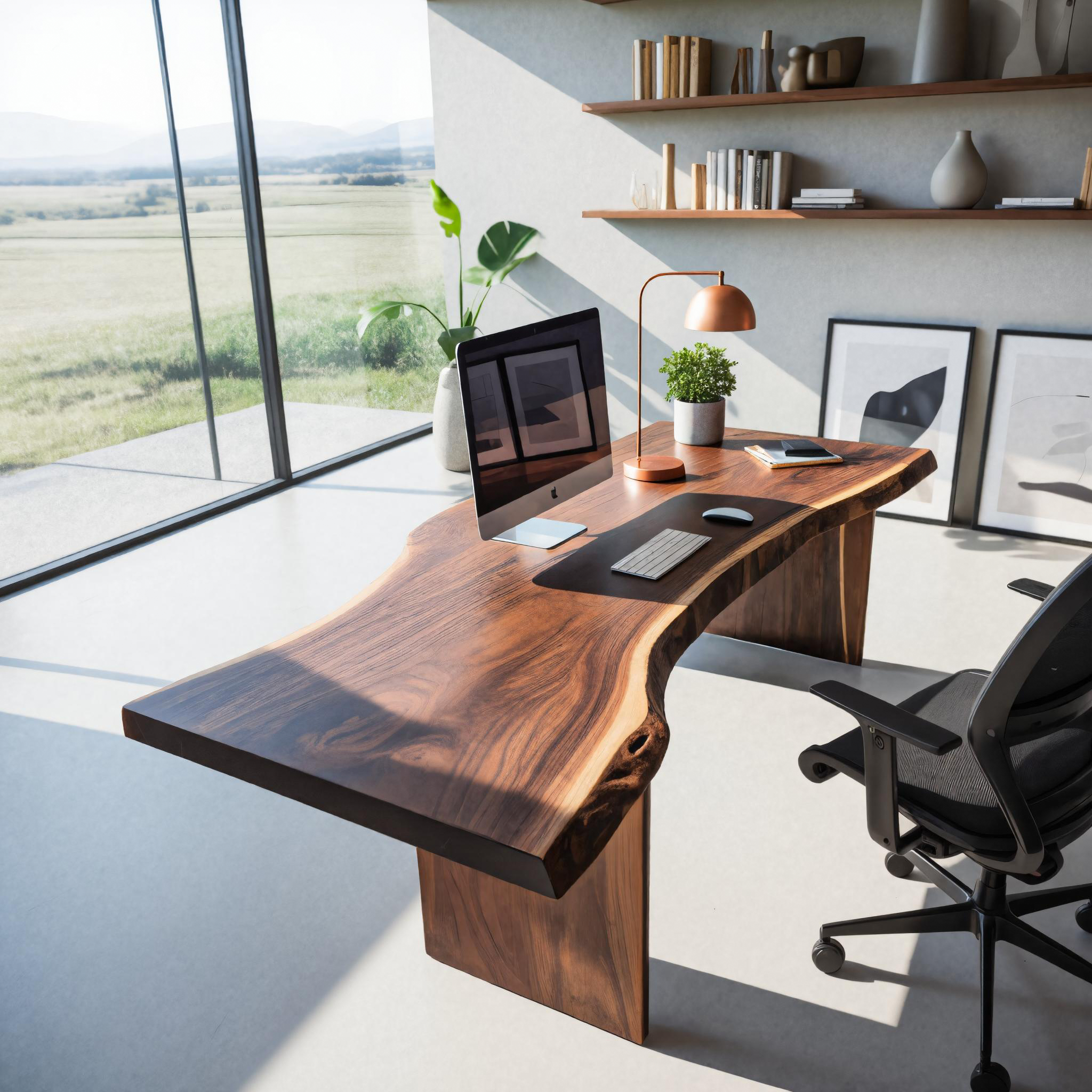 Modern Organic Curved Office Desk For Executive Or Creative Workspace SITHTTDE026