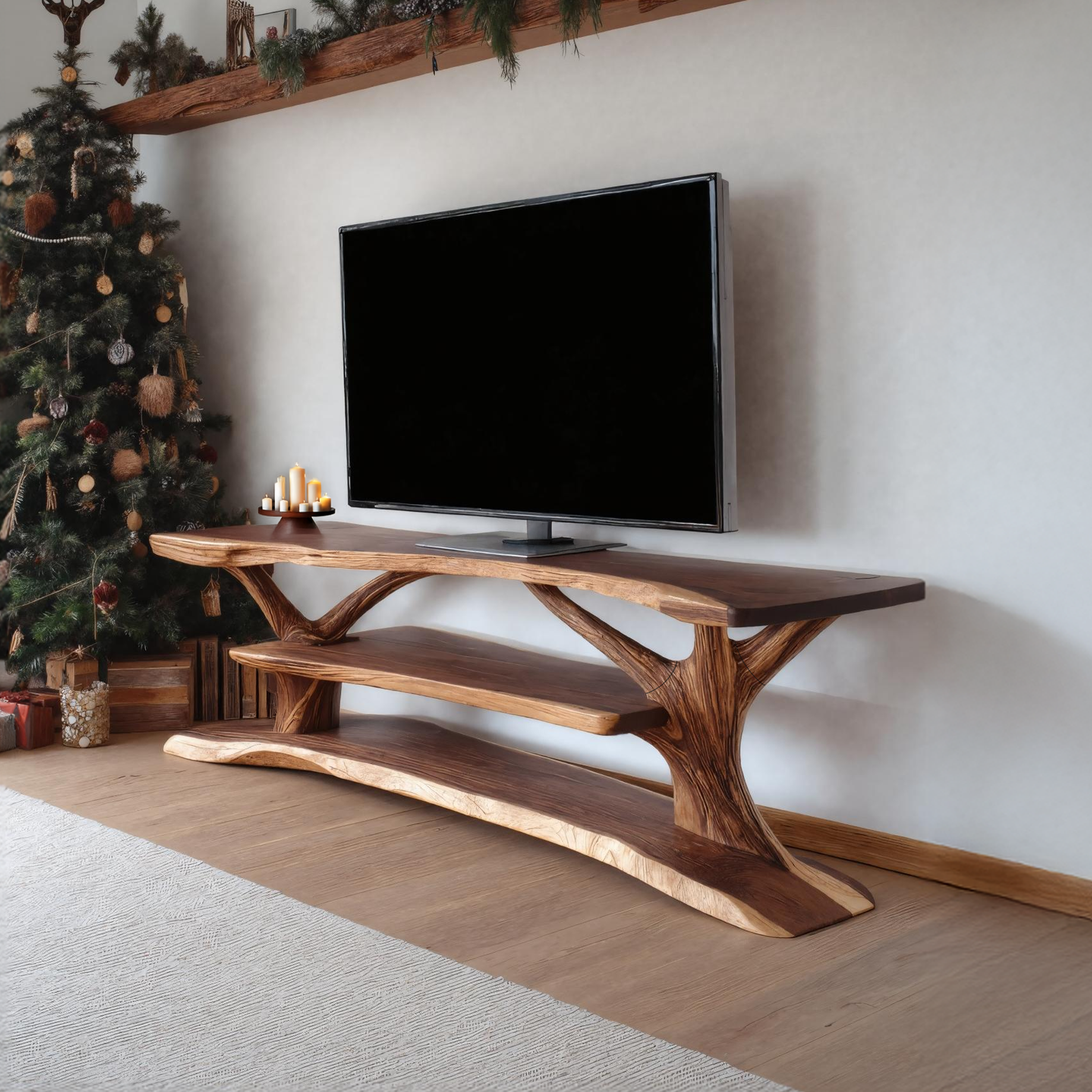 Modern Solid Wood TV Console For Festive Christmas Furniture SILDTTRCTV044