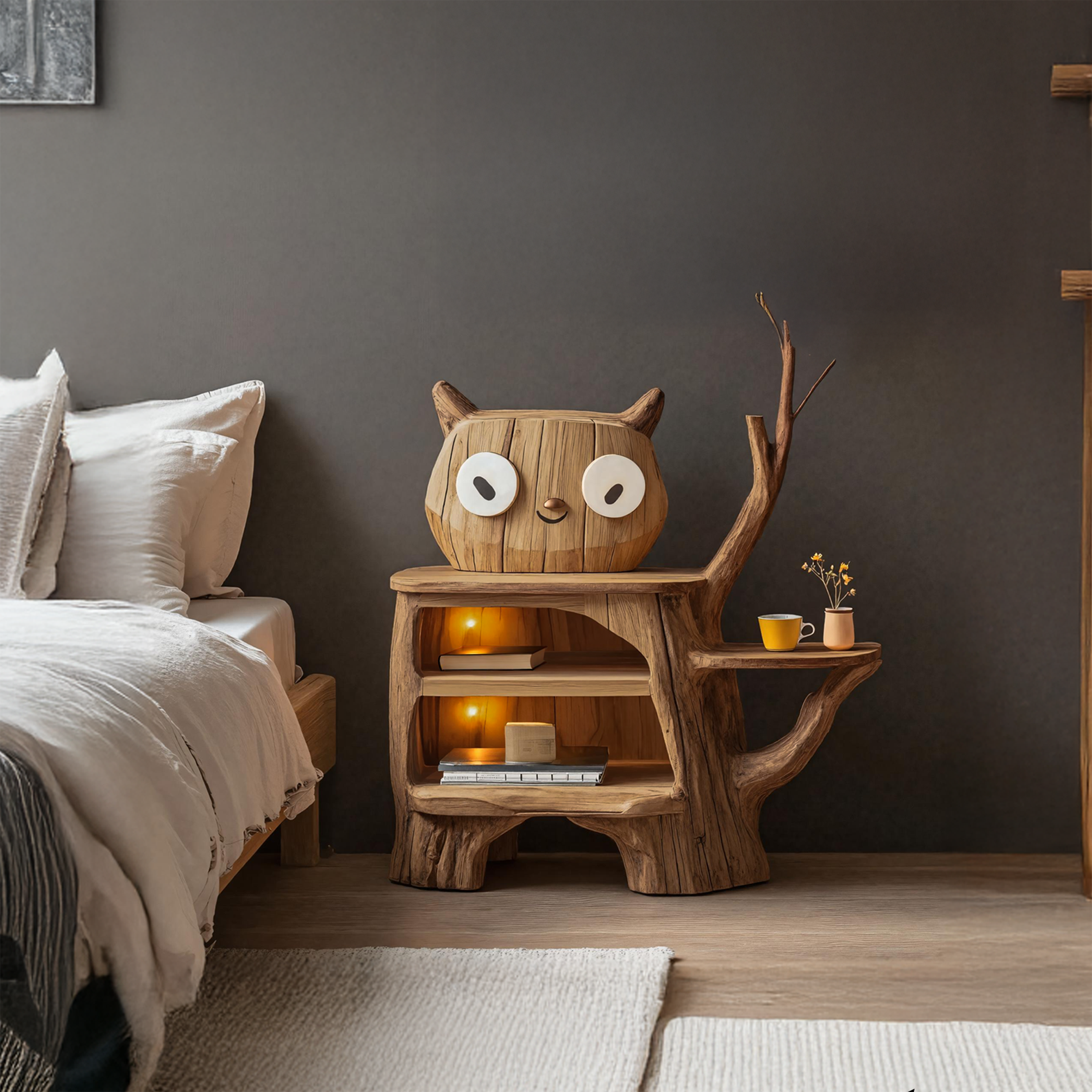 Farmhouse Wood Side Table For Cozy Bedroom Corners SILDTTRNS006