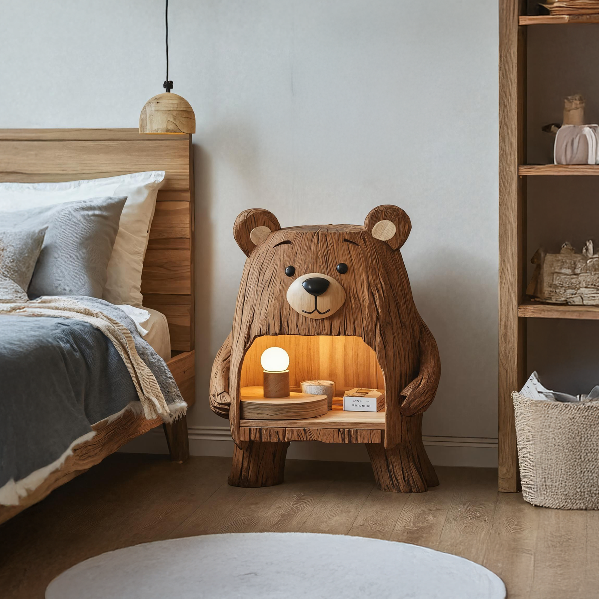 Rustic Wooden Nightstand For Stylish Bedroom Space SILDTTRNS004