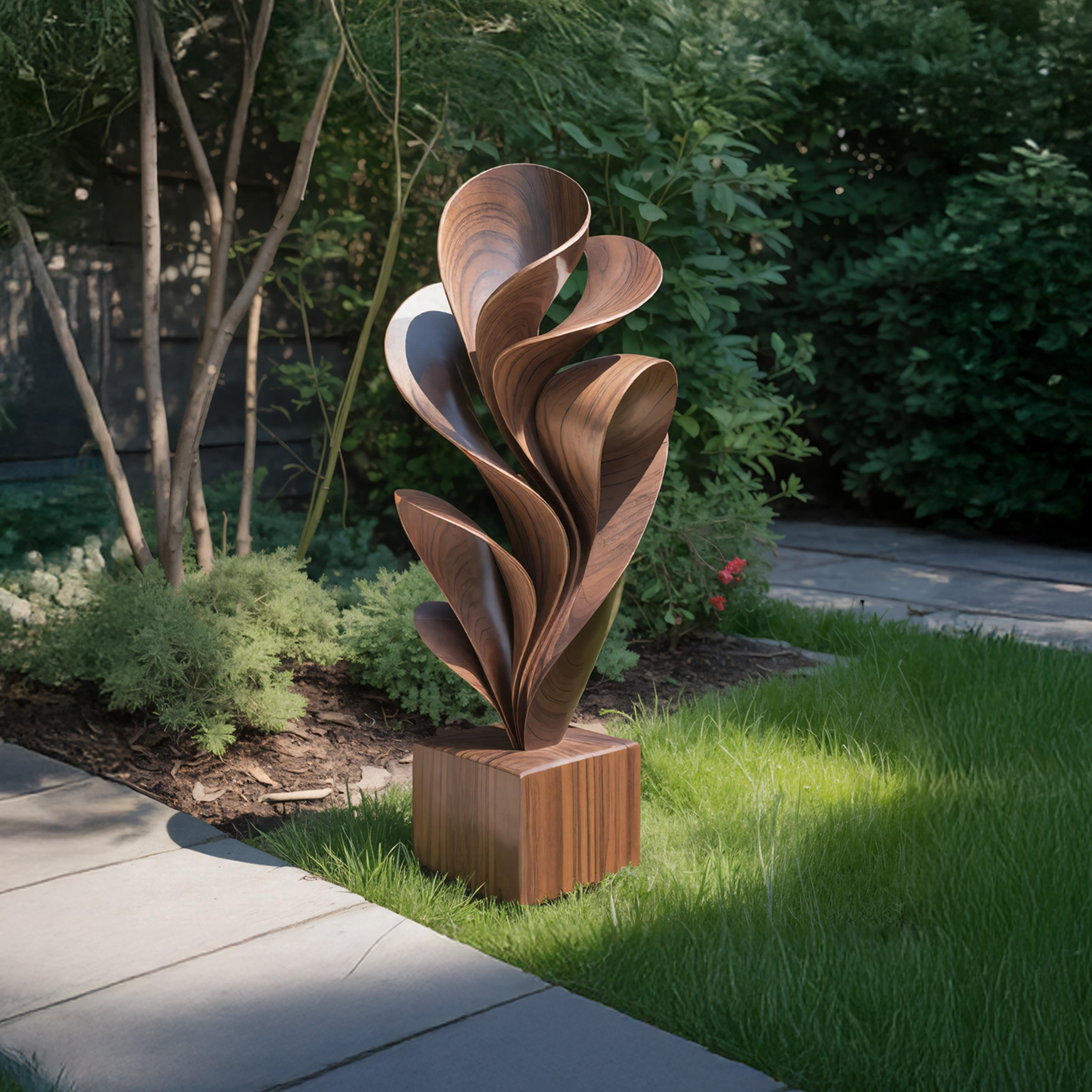 Farmhouse Solid Wood Sculpture Outdoor Garden Decoration SILDTTNAS018