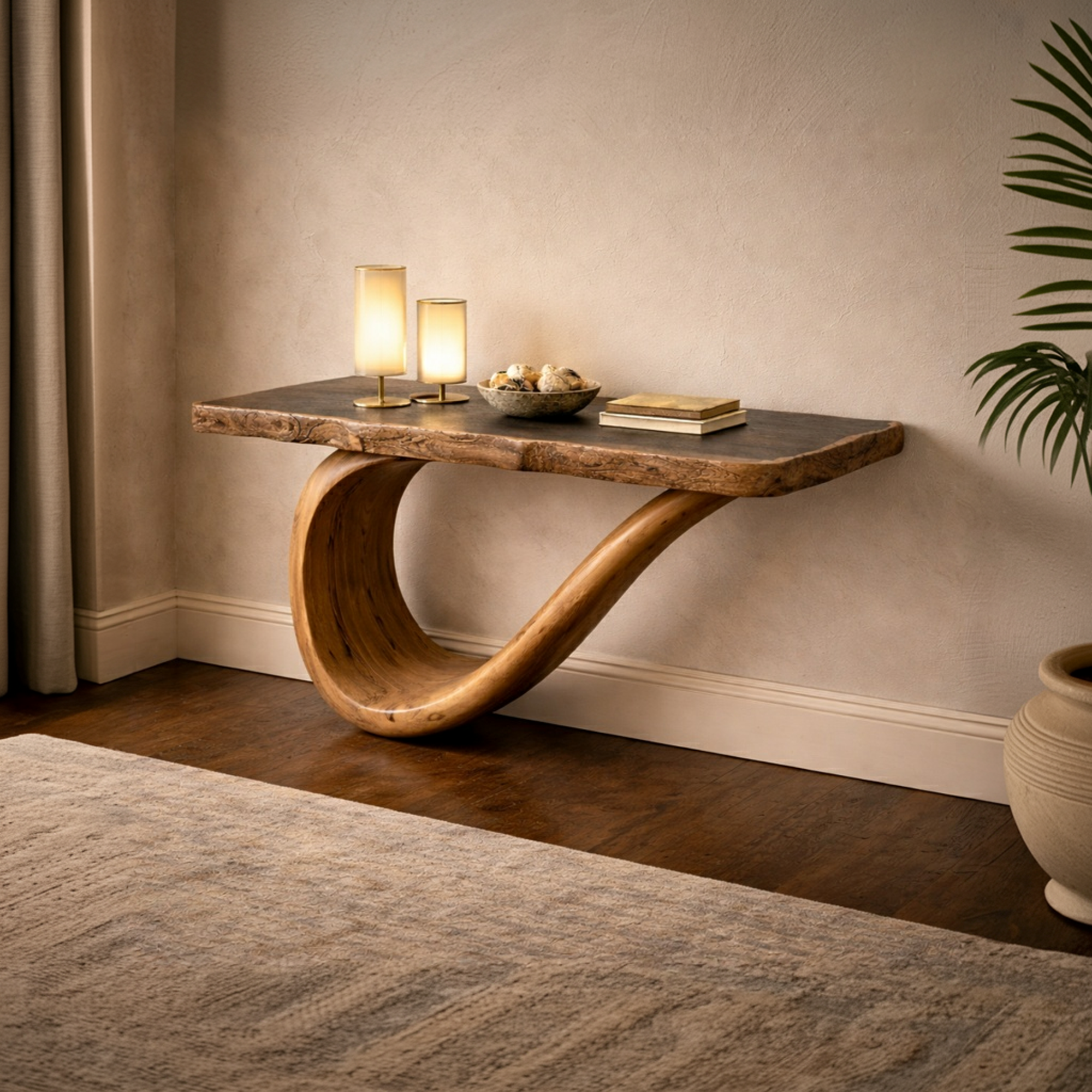 Sculptural Console Table Handcrafted Art Furniture For Gallery Interior SINLKICS471