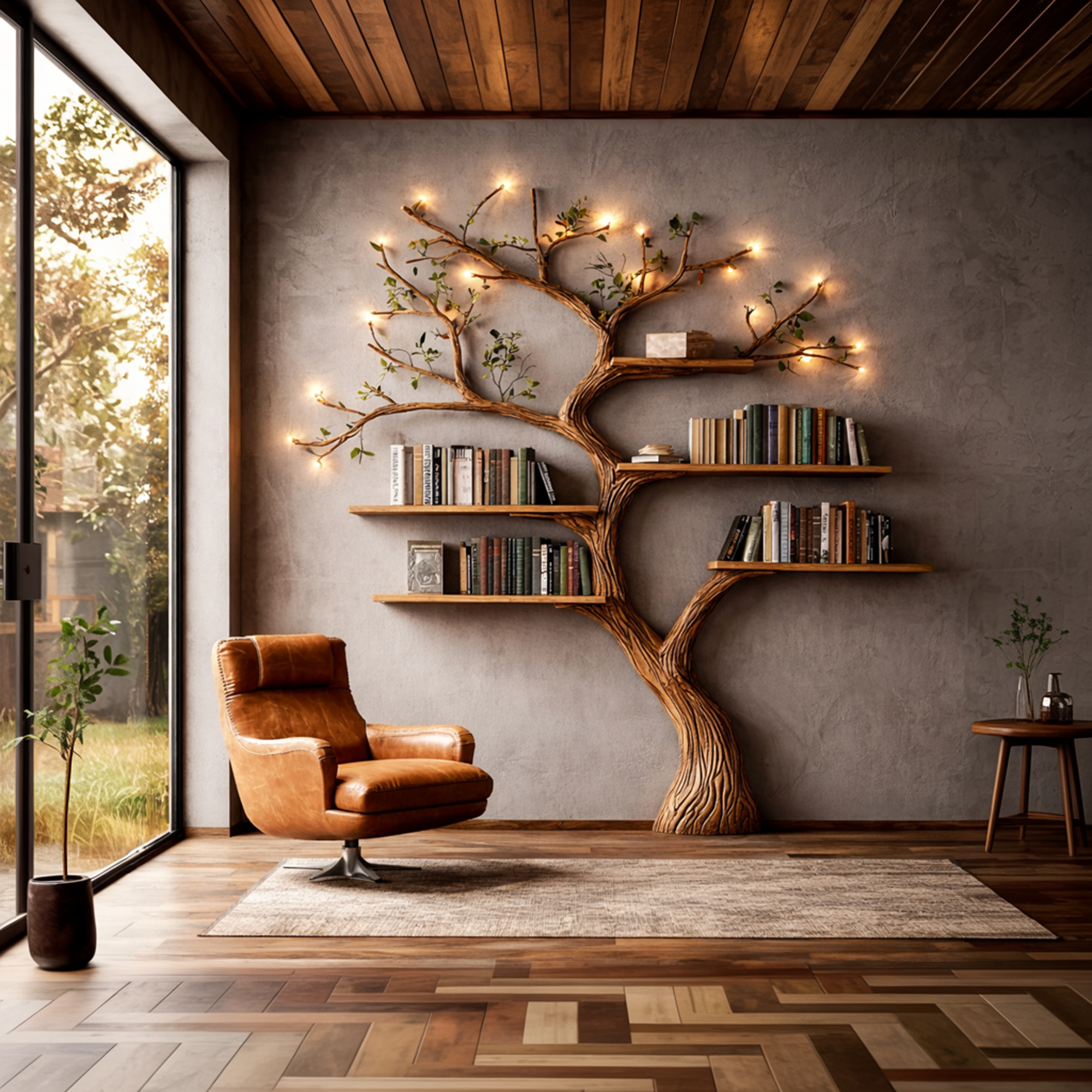Organic Modern Wall Mounted Tree Bookshelf For Home SINLKITB677