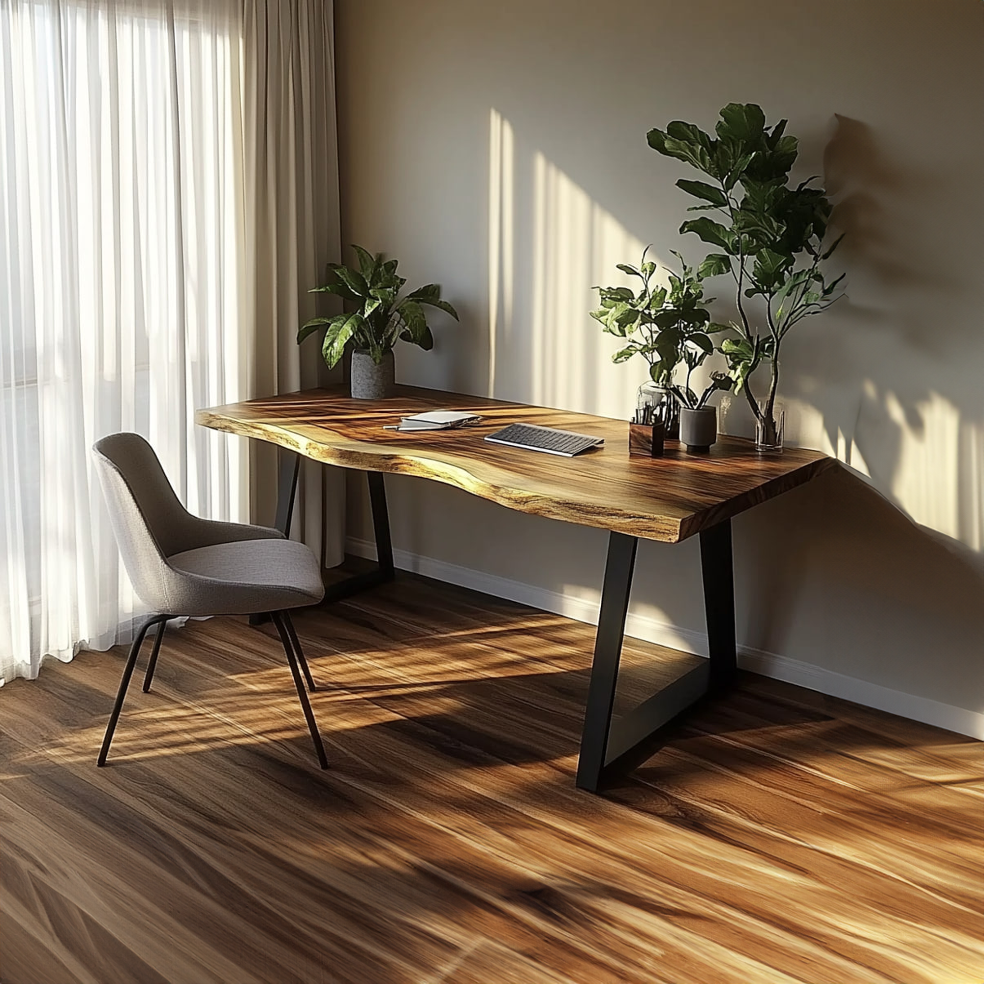 Natural Rustic Desk Bedroom And Work Corner SINLKIDK017