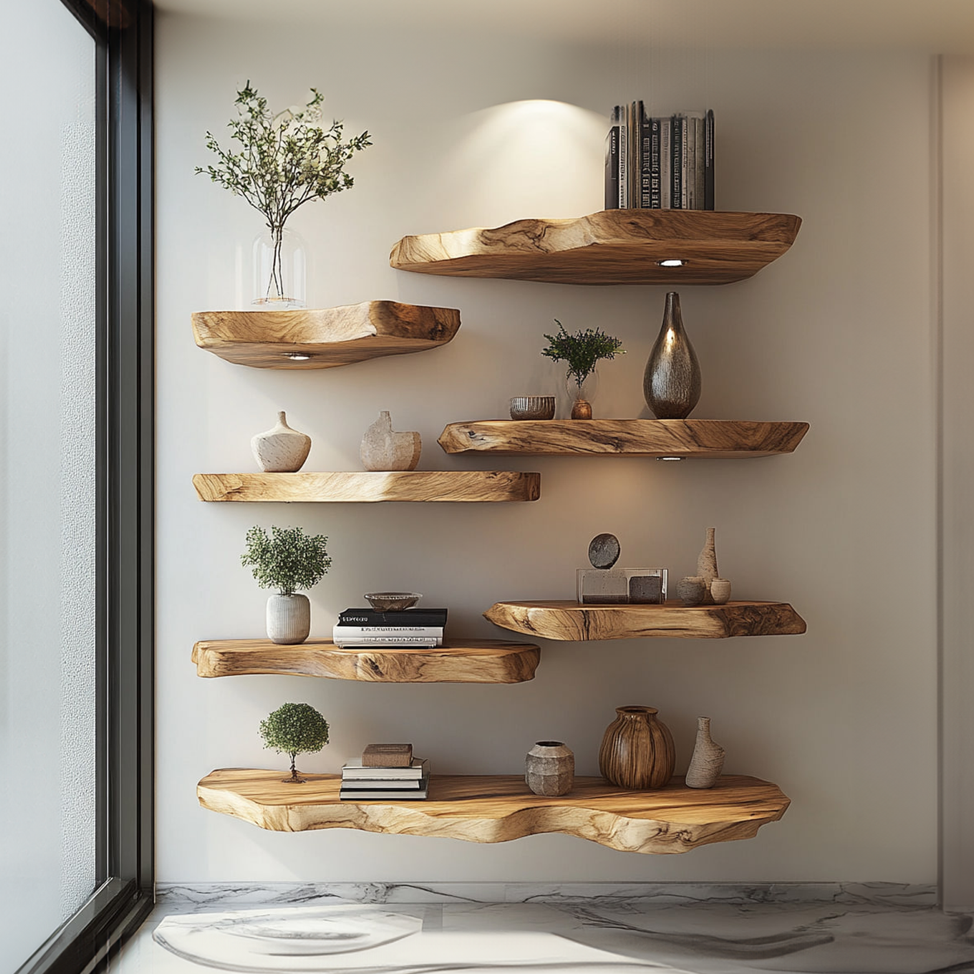 Rustic Live Edge Floating Display Shelf Living Room Or Study Room SINLKIFL262