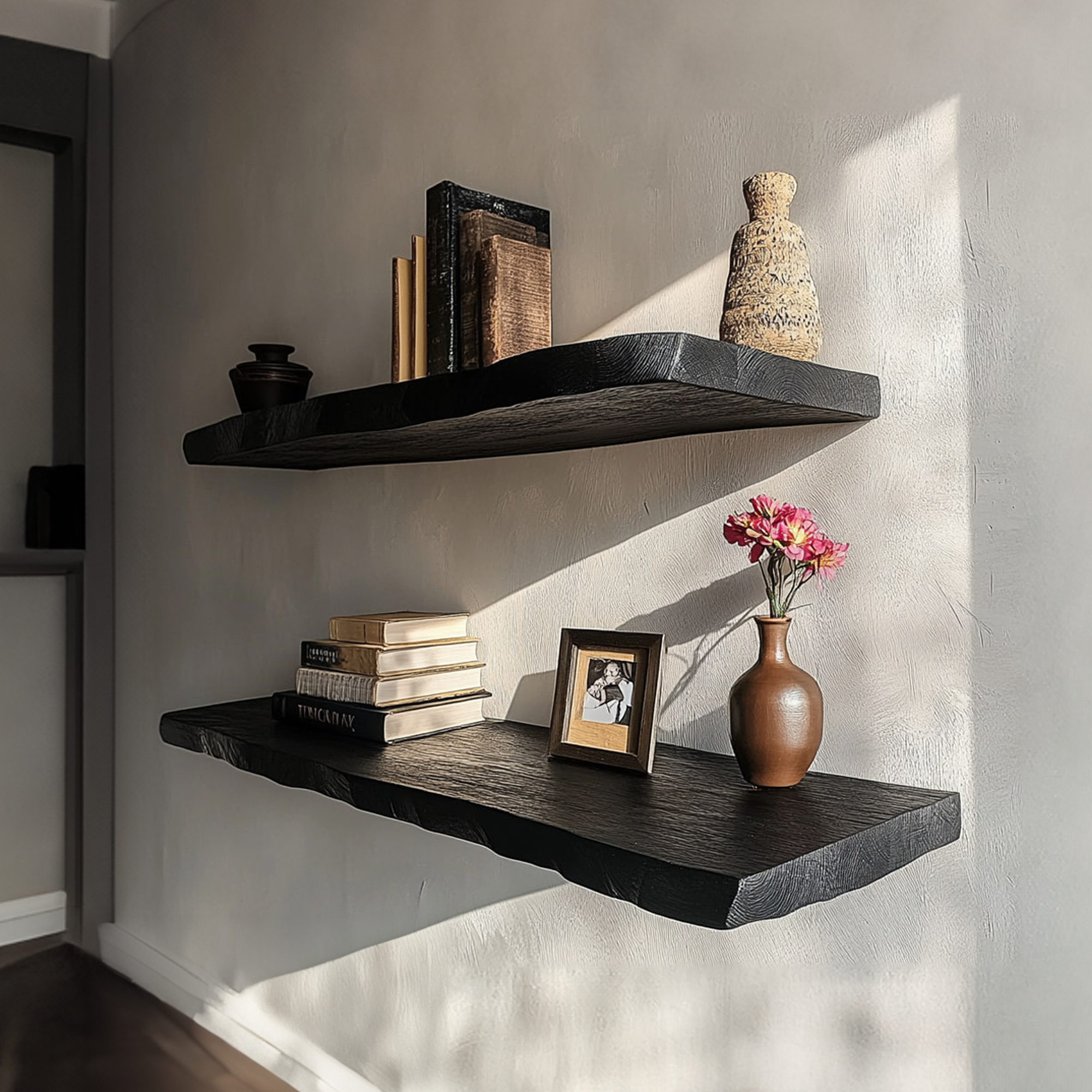 Rustic Modern Live Edge Shelf Living Room Or Bedroom SINLKIFL264