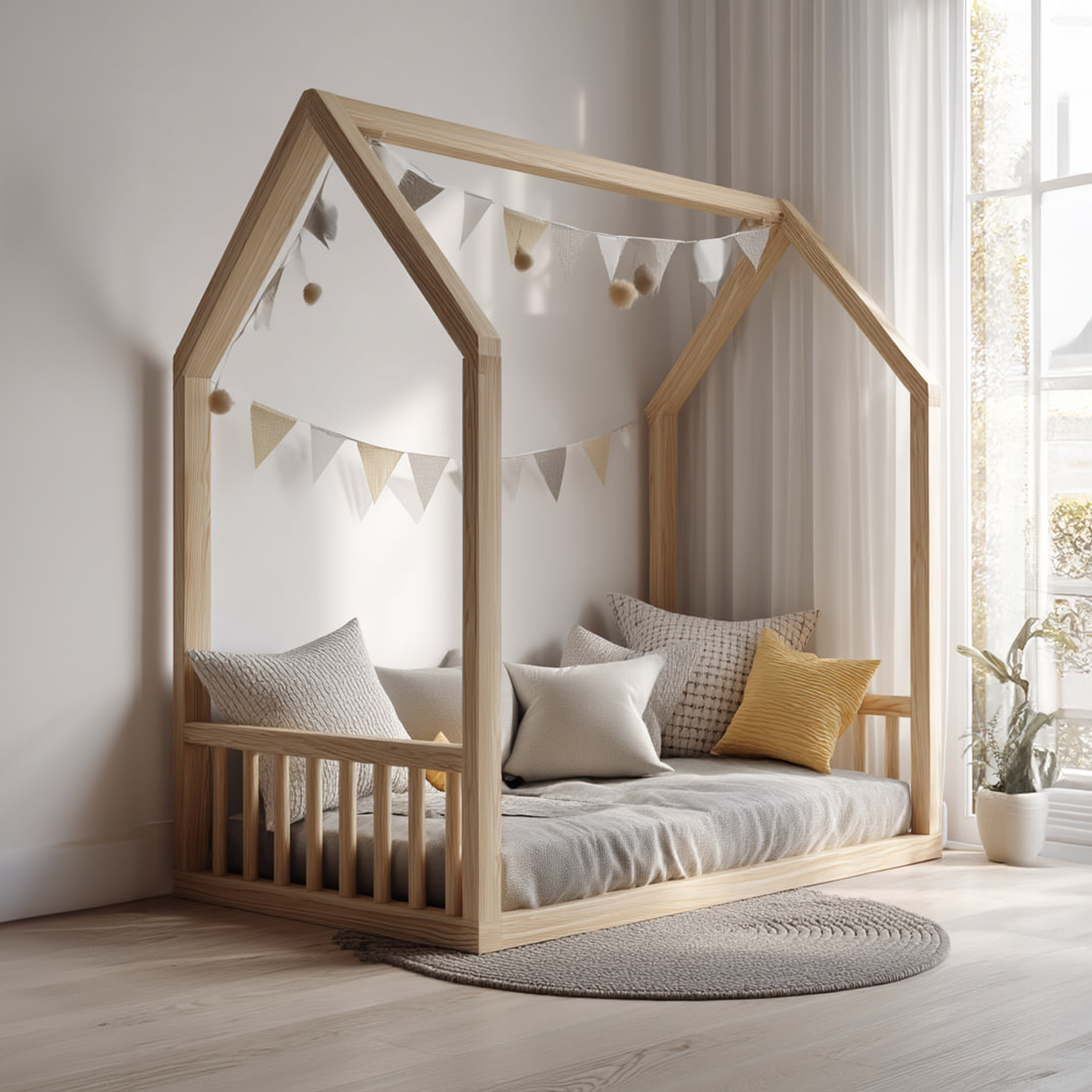 Mid Century House Bed Toddler Bedroom SINLKIWB60